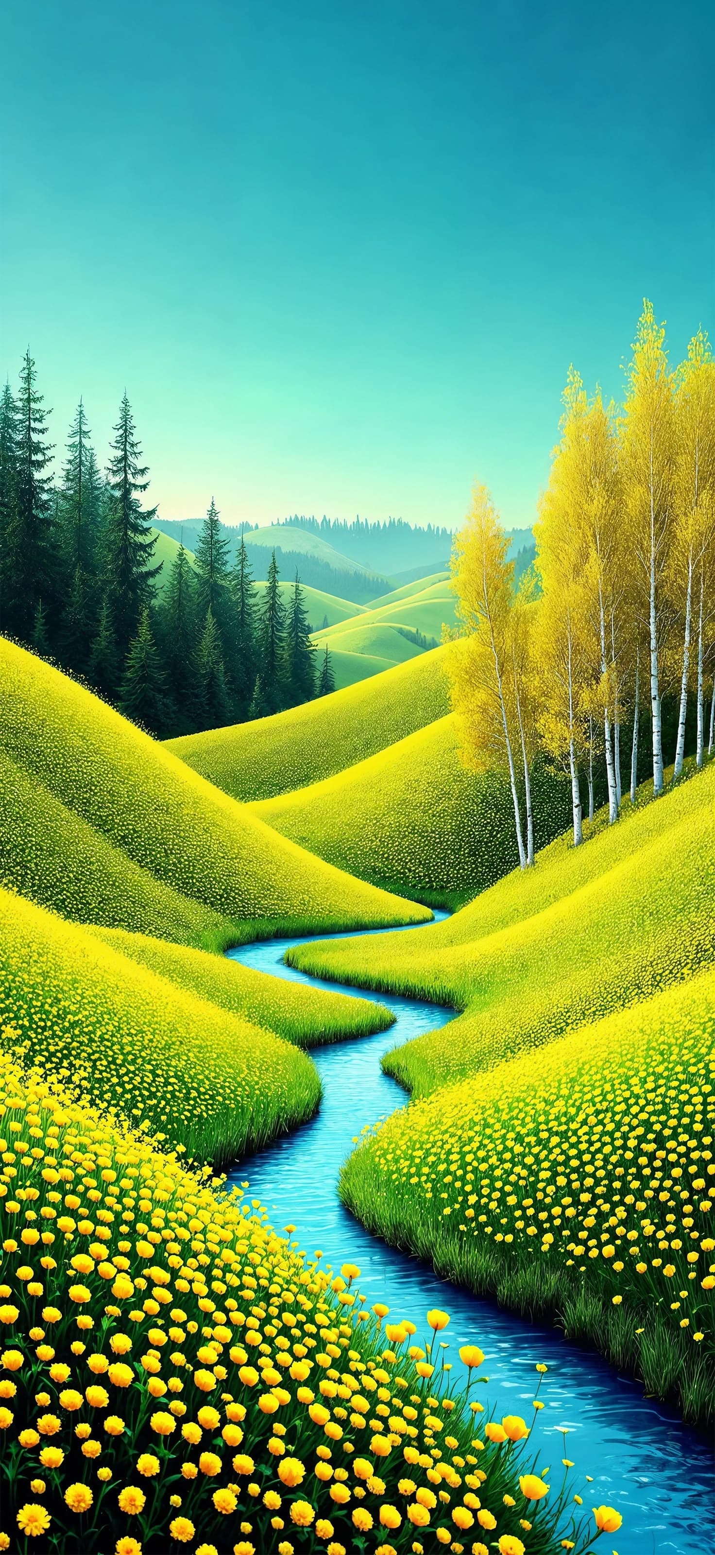 Sunny Hills - Pro phone wallpaper