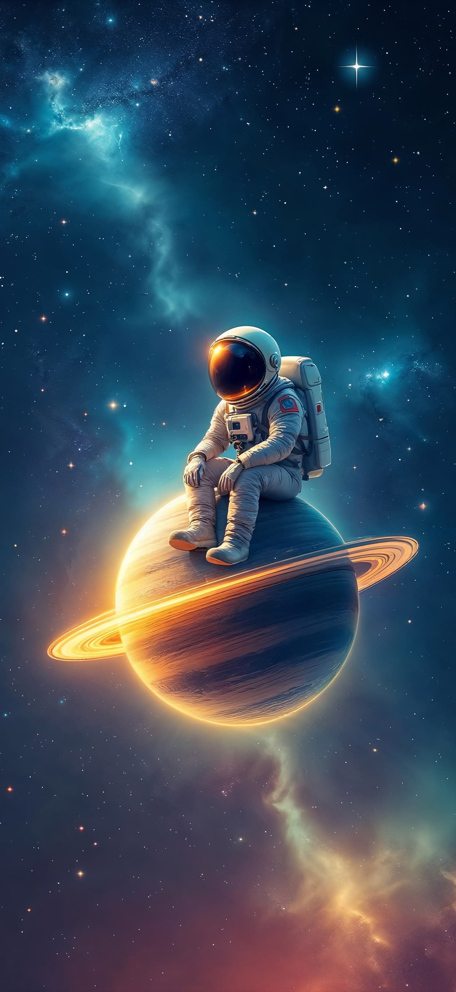 Astronaut on Planet - Pro phone wallpaper