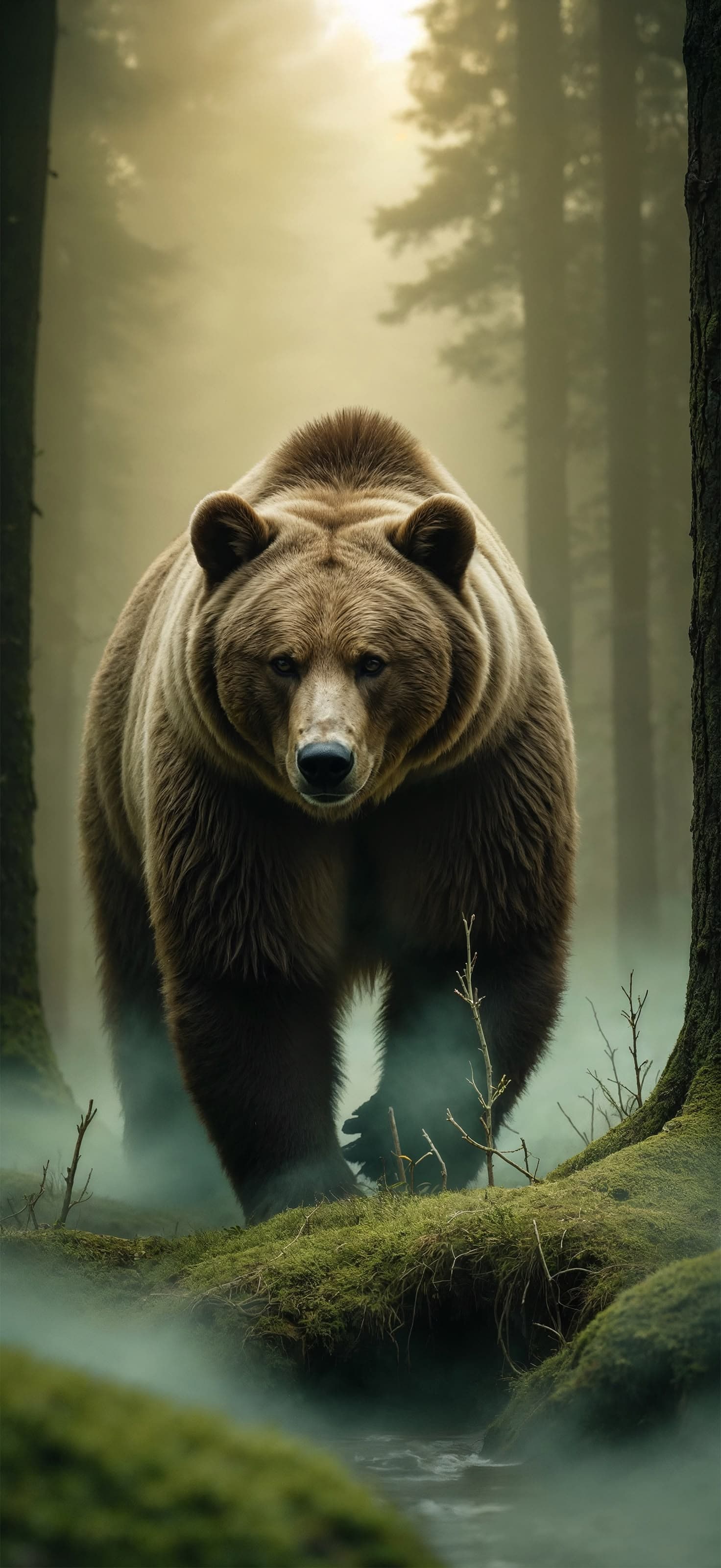 Bear in Forest - Pro phone wallpaper