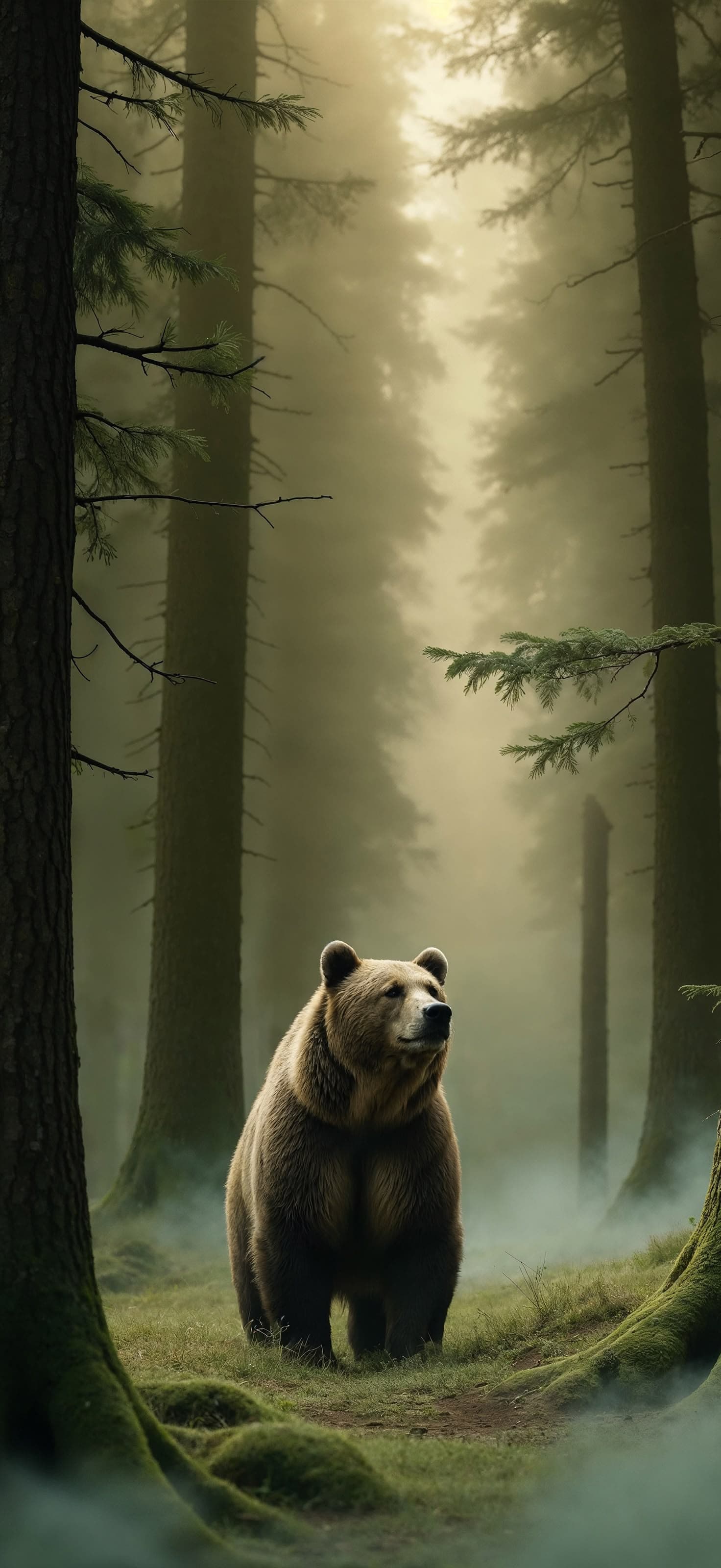 Bear in Mist - Pro phone wallpaper
