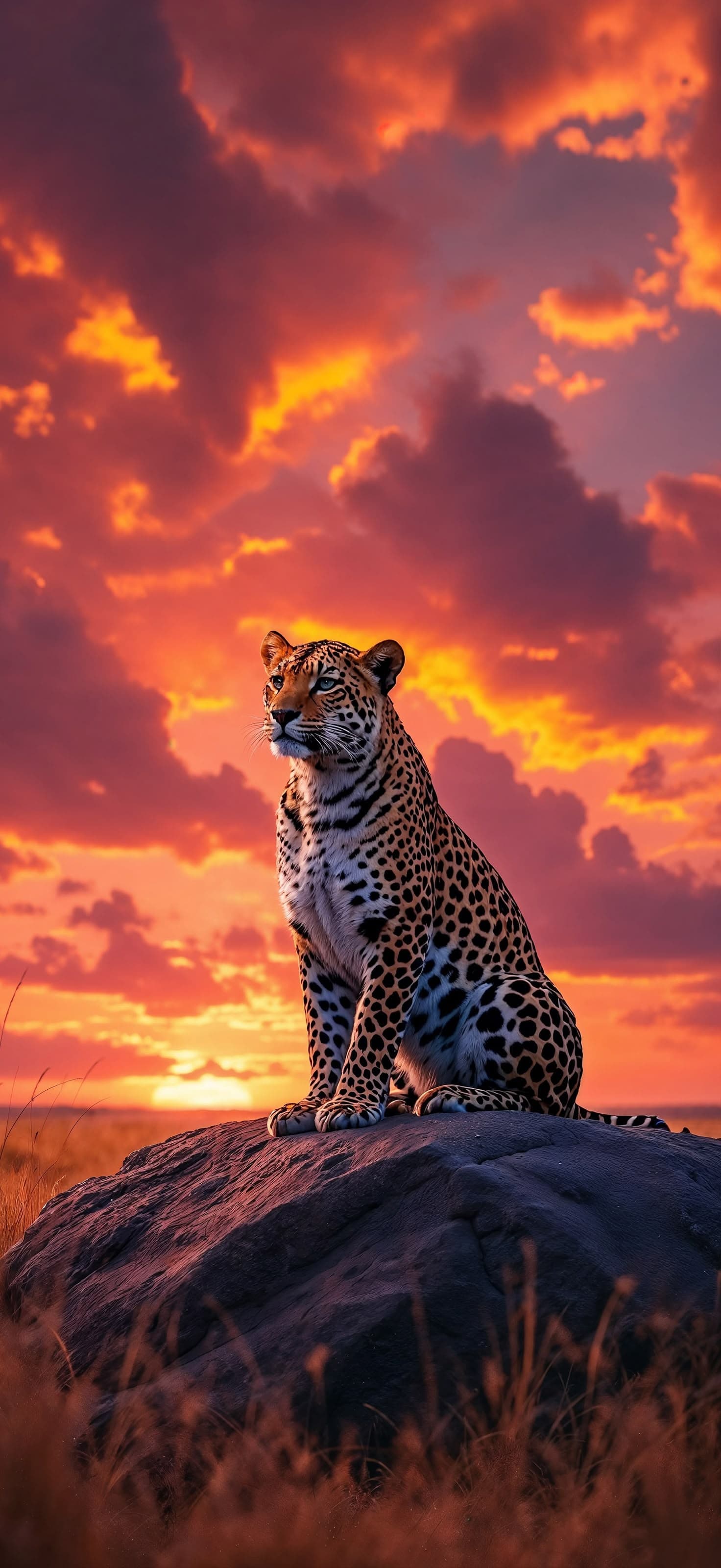 Leopard on Rock 3 - Pro phone wallpaper