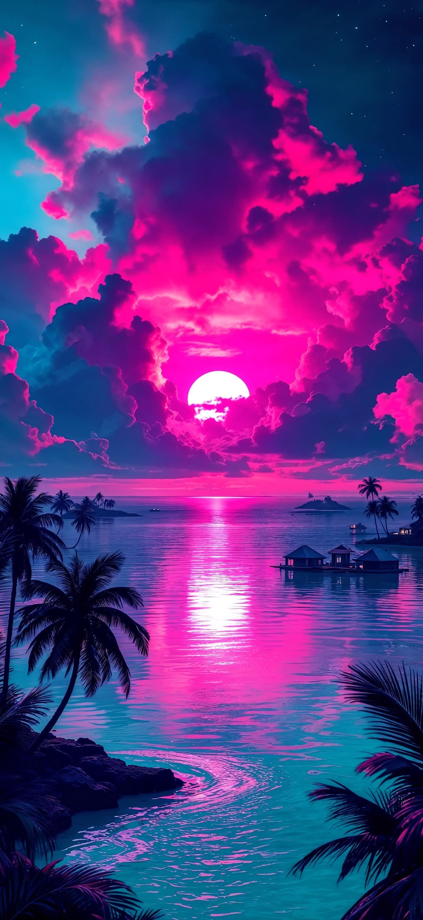 Moonlit Paradise - Pro phone wallpaper