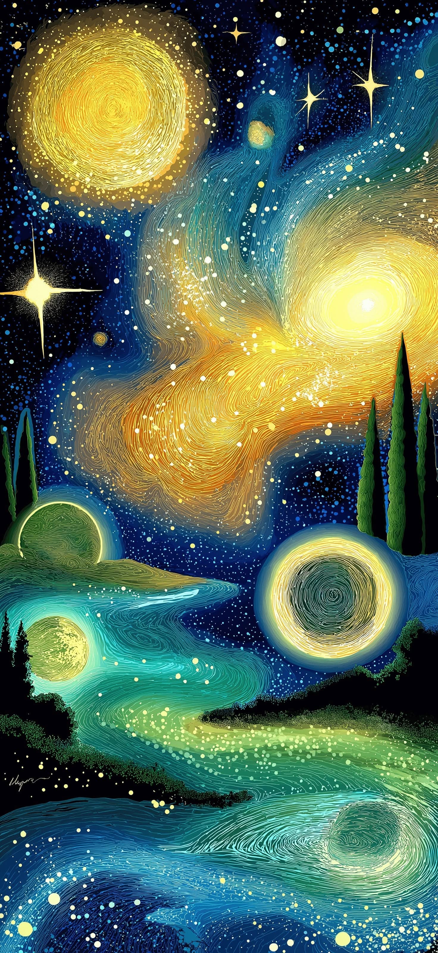 Cosmic River - Pro phone wallpaper