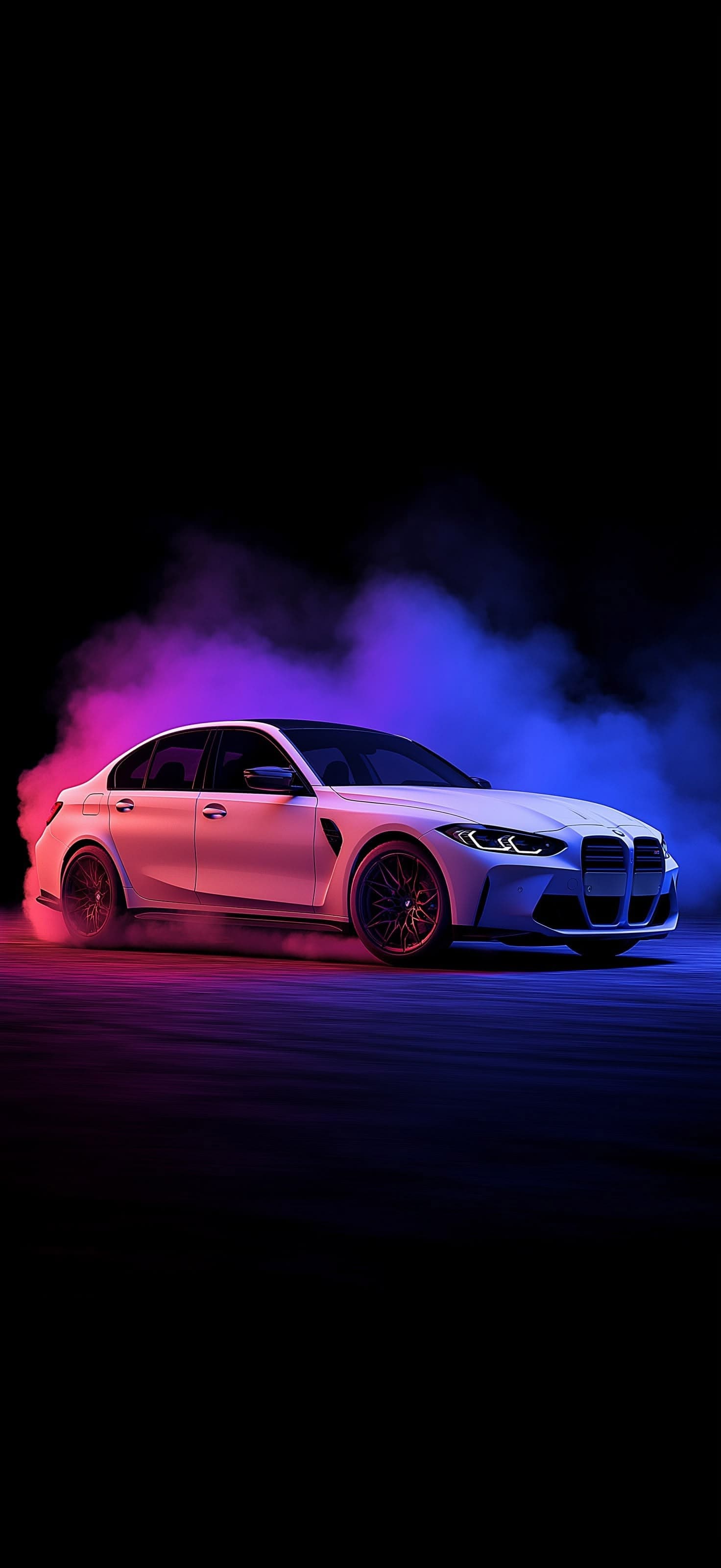 BMW in Colorful Smoke - Pro phone wallpaper