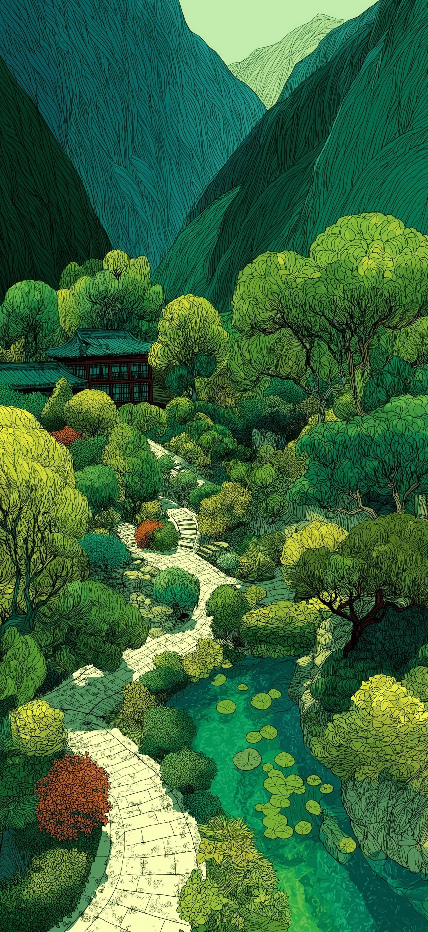 Mountainous Path - Pro phone wallpaper