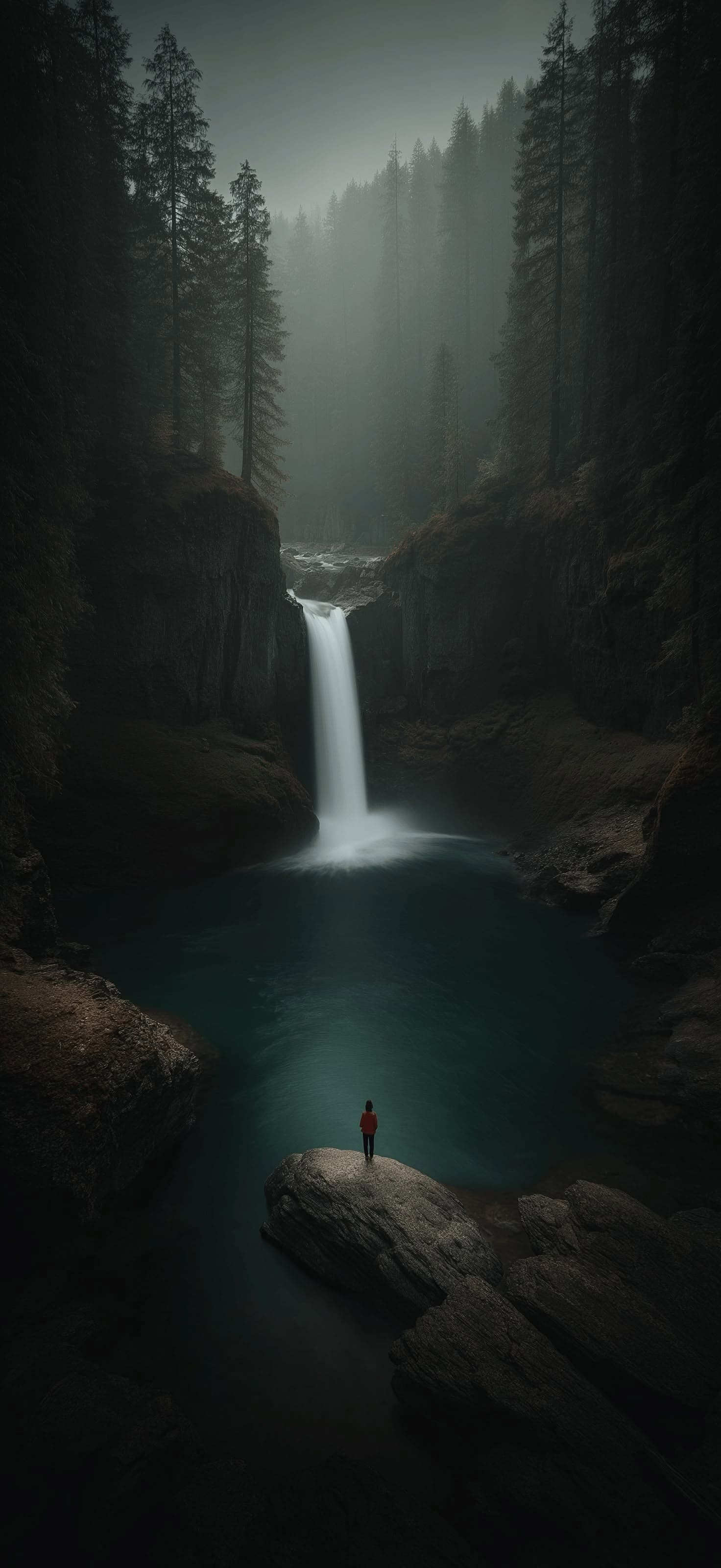 Misty Waterfall - Pro phone wallpaper