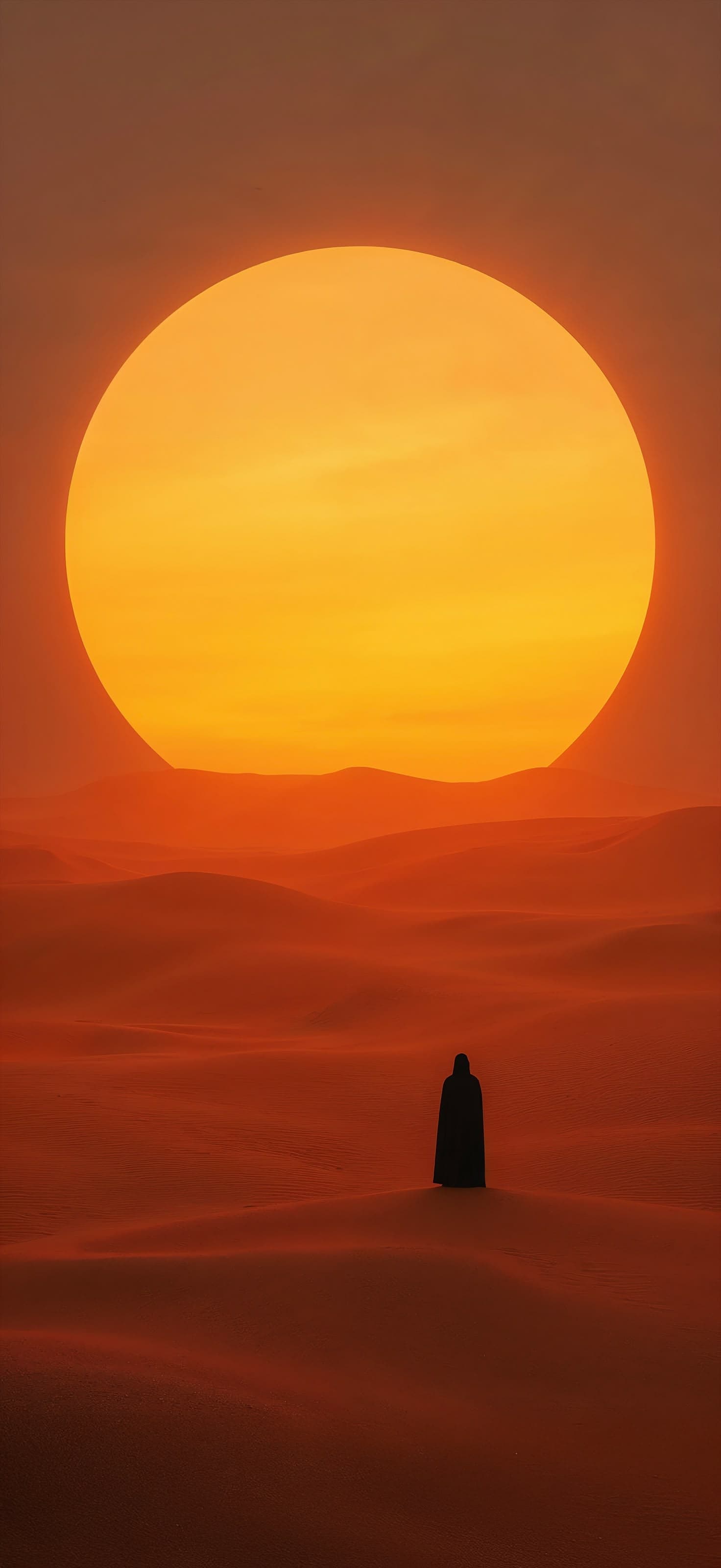 Silhoutte against Desert at Sunset hours 1 - Pro phone wallpaper