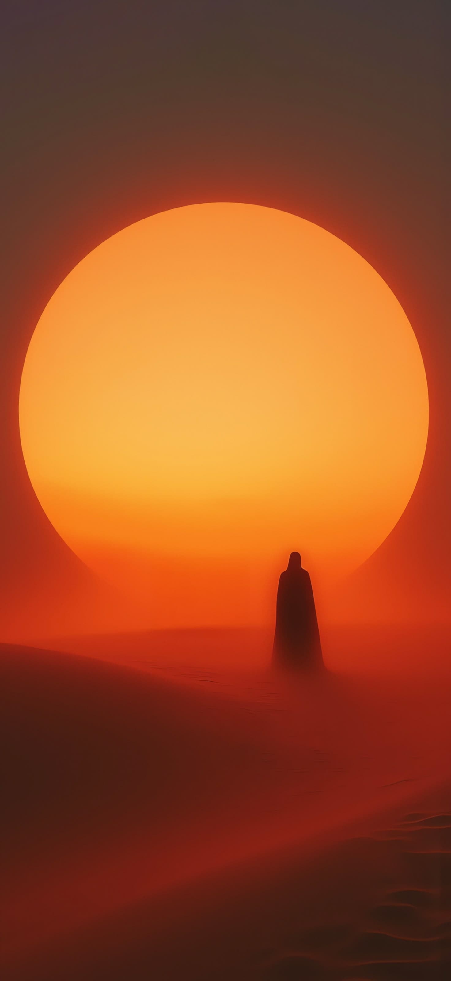 Silhoutte against Desert at Sunset hours 3 - Pro phone wallpaper