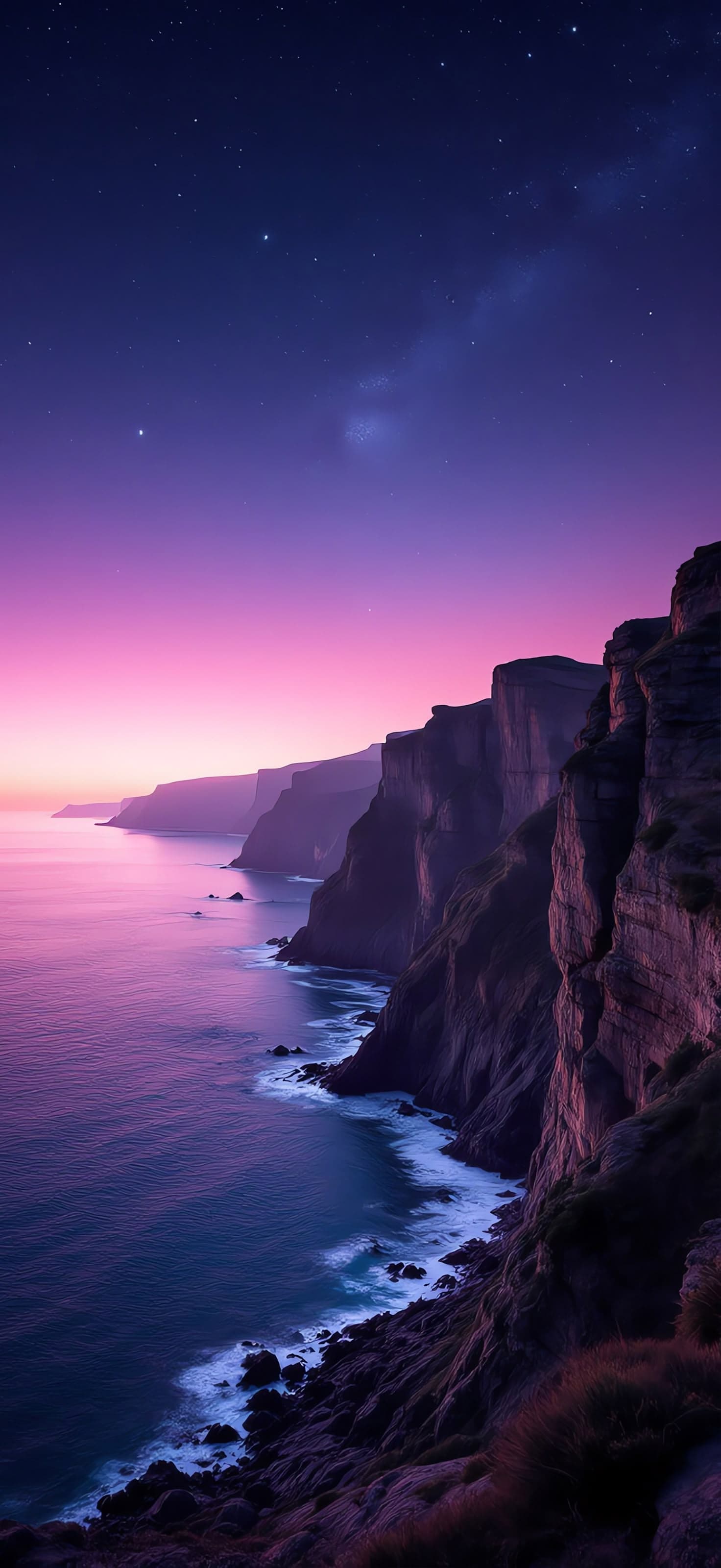 Dark Sunset against seashore 2 - Pro phone wallpaper