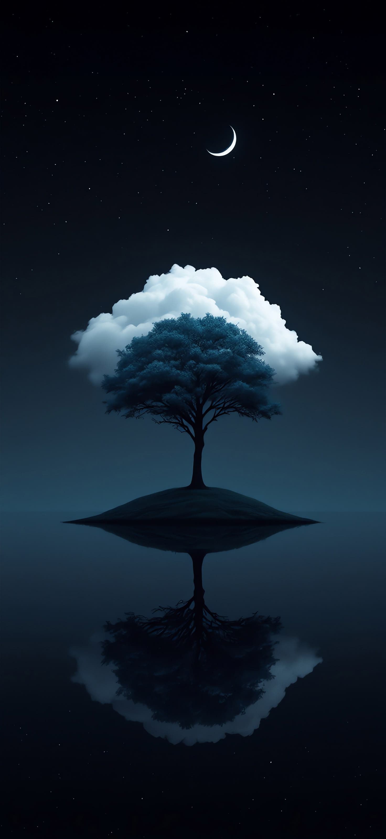 Dark Scenery with tree and cloud on top 1 - Pro phone wallpaper