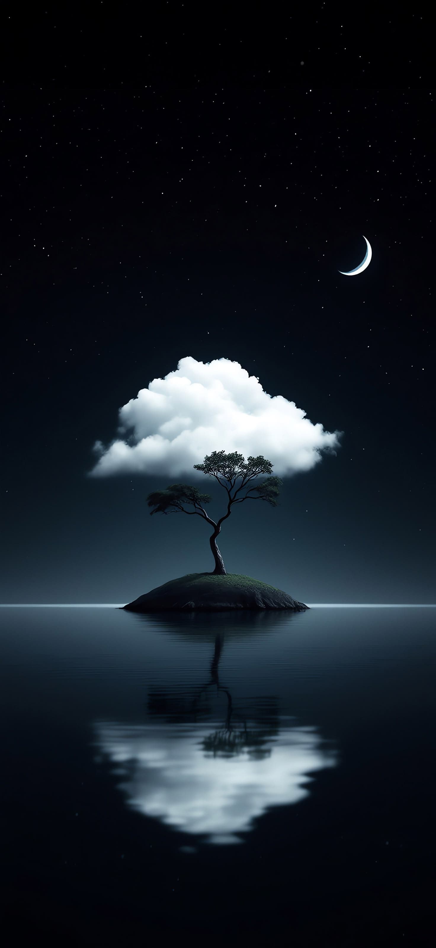 Dark Scenery with tree and cloud on top 2 - Pro phone wallpaper