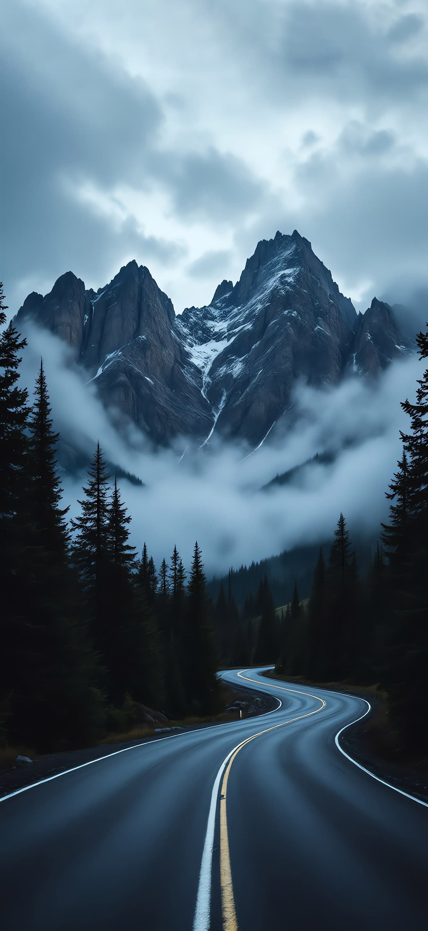 Road towards mountains 2 - Pro phone wallpaper