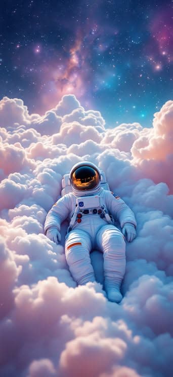 Astronaut in Clouds - Pro phone wallpaper download