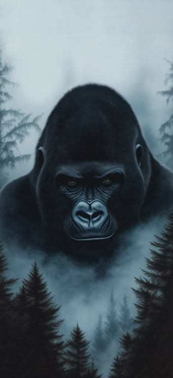 Giant Gorilla portrait 1 - Pro phone wallpaper download