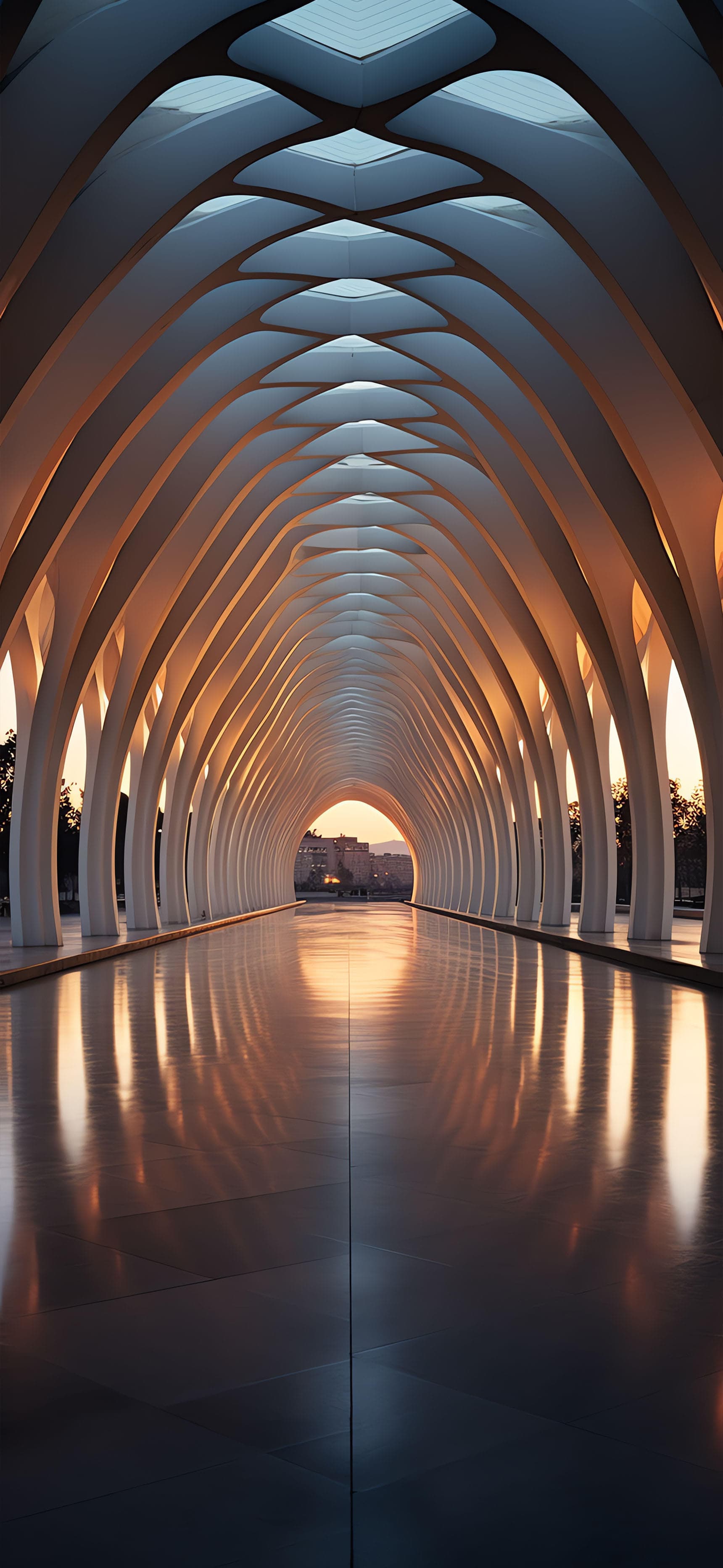 Architectural Archway Reflection - Pro phone wallpaper