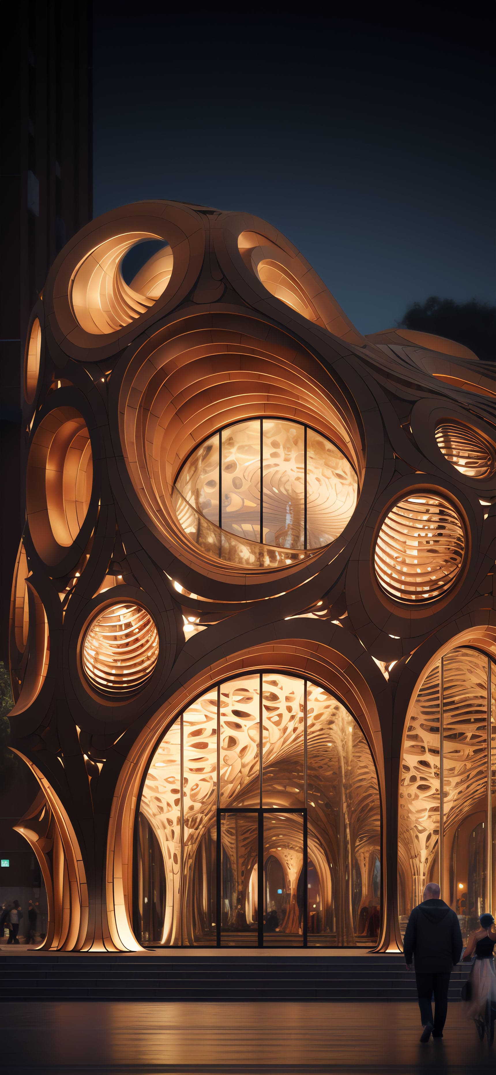 Organic Building Facade - Pro phone wallpaper
