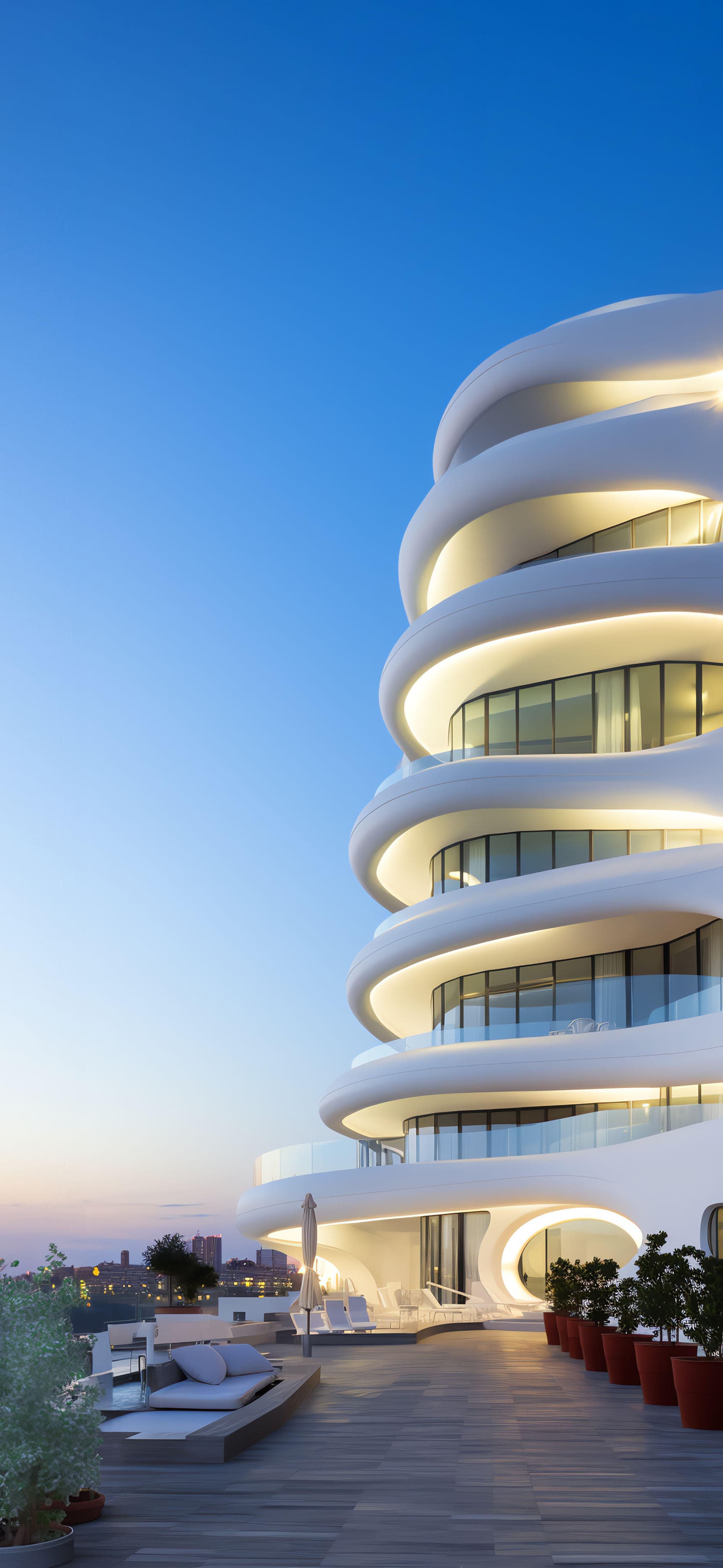 Curvy Building Exterior - Pro phone wallpaper