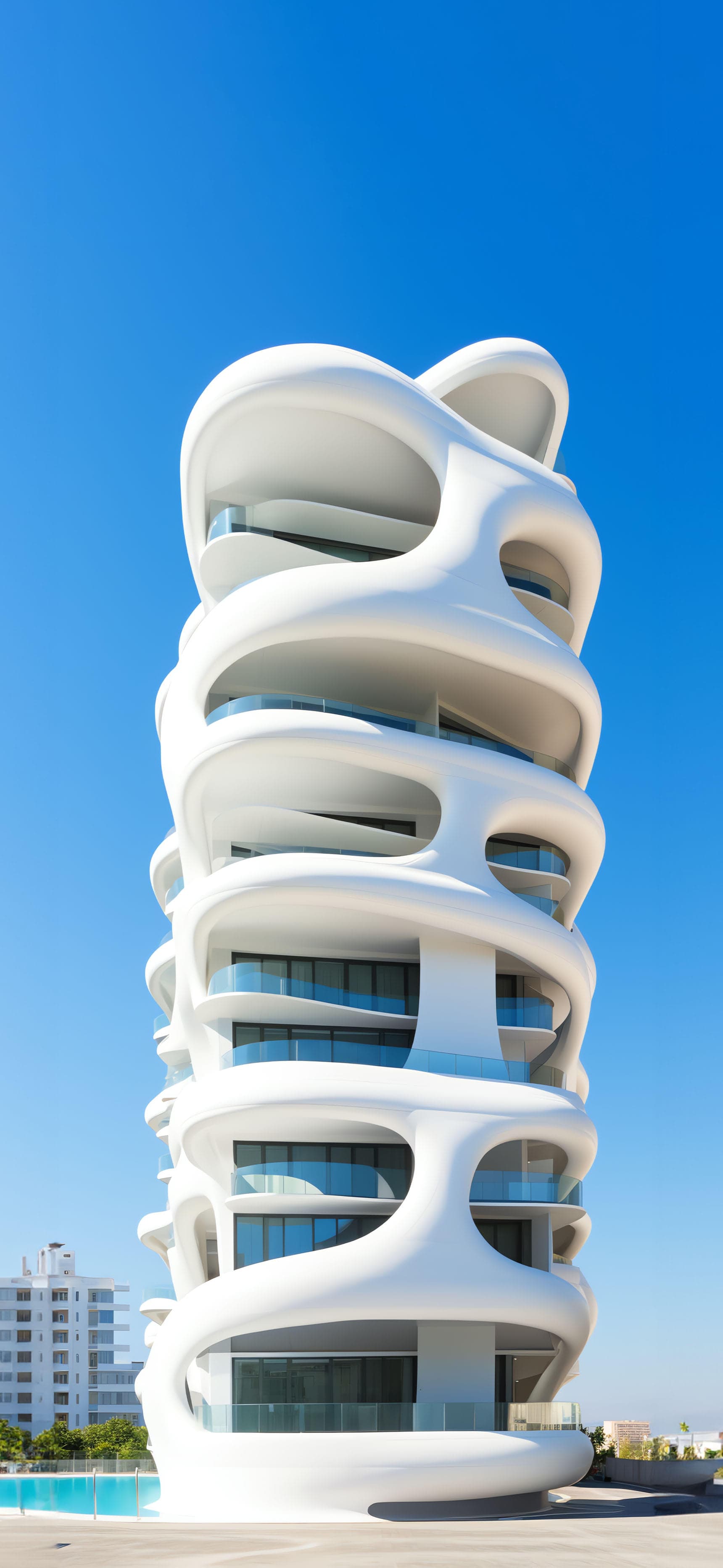Organic White Building - Pro phone wallpaper