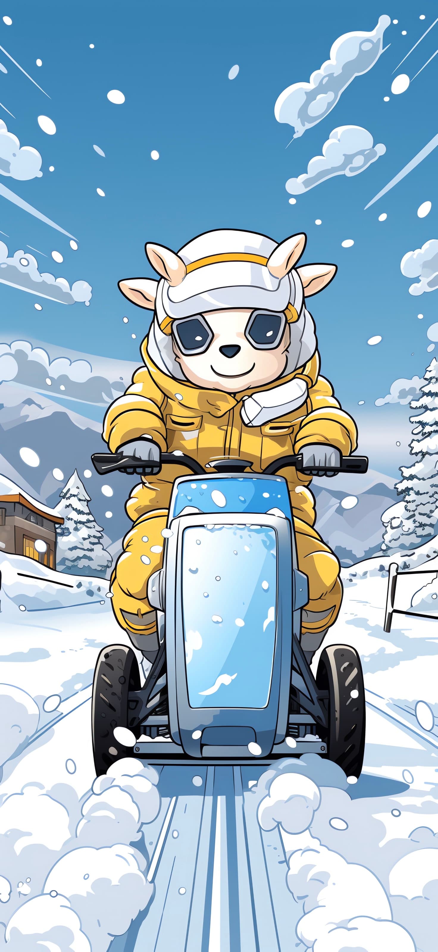 Snowmobile Winter Fun - Pro phone wallpaper