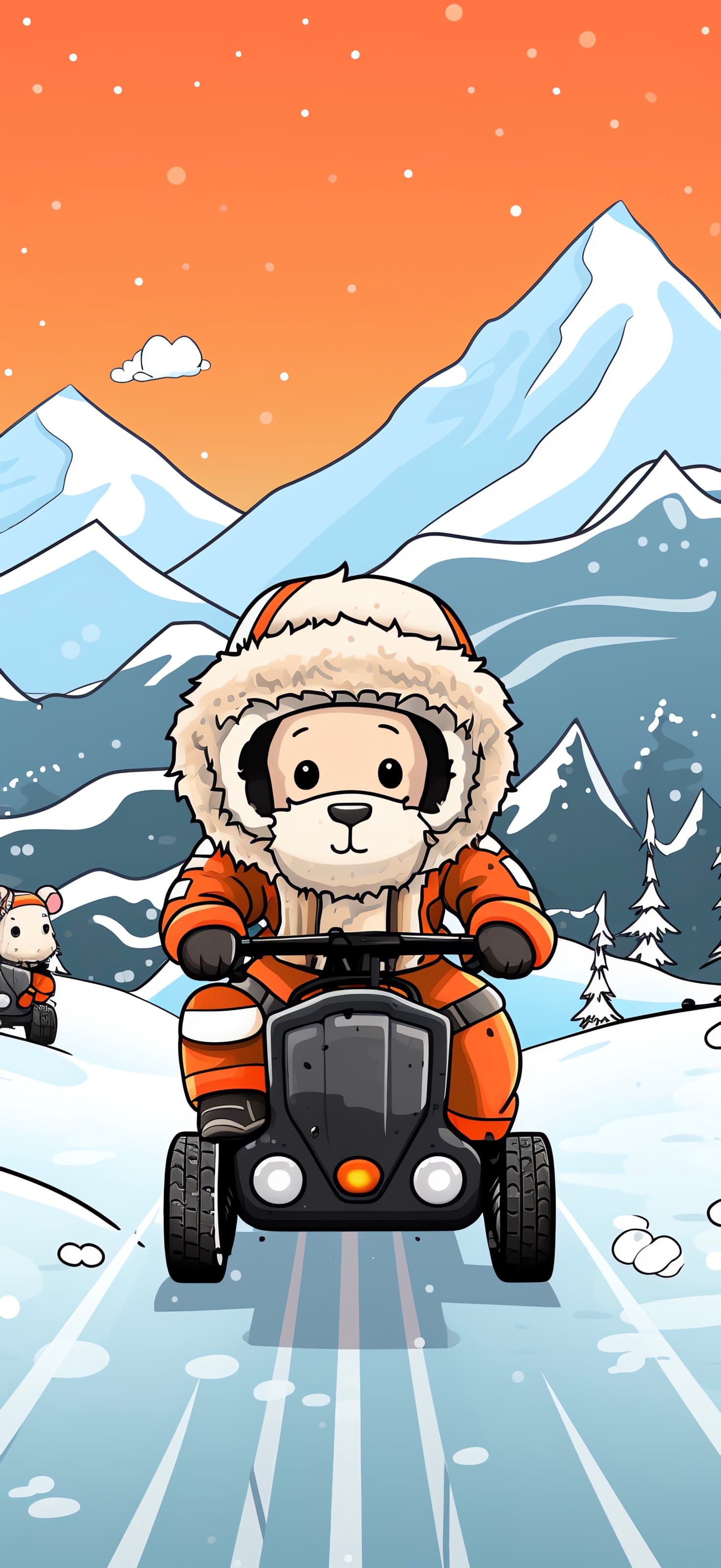 Cartoon Winter Adventure - Pro phone wallpaper