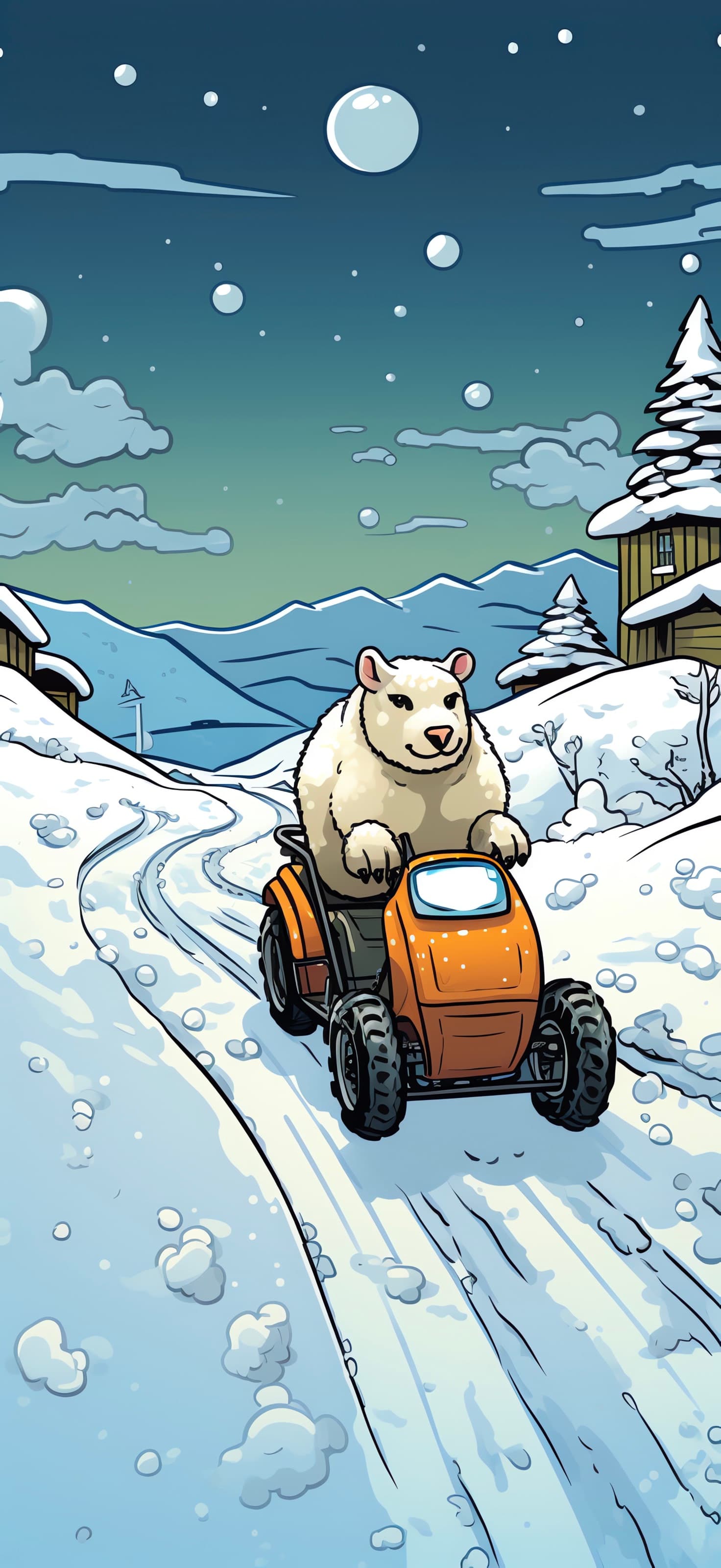 Polar Bear Ride - Pro phone wallpaper