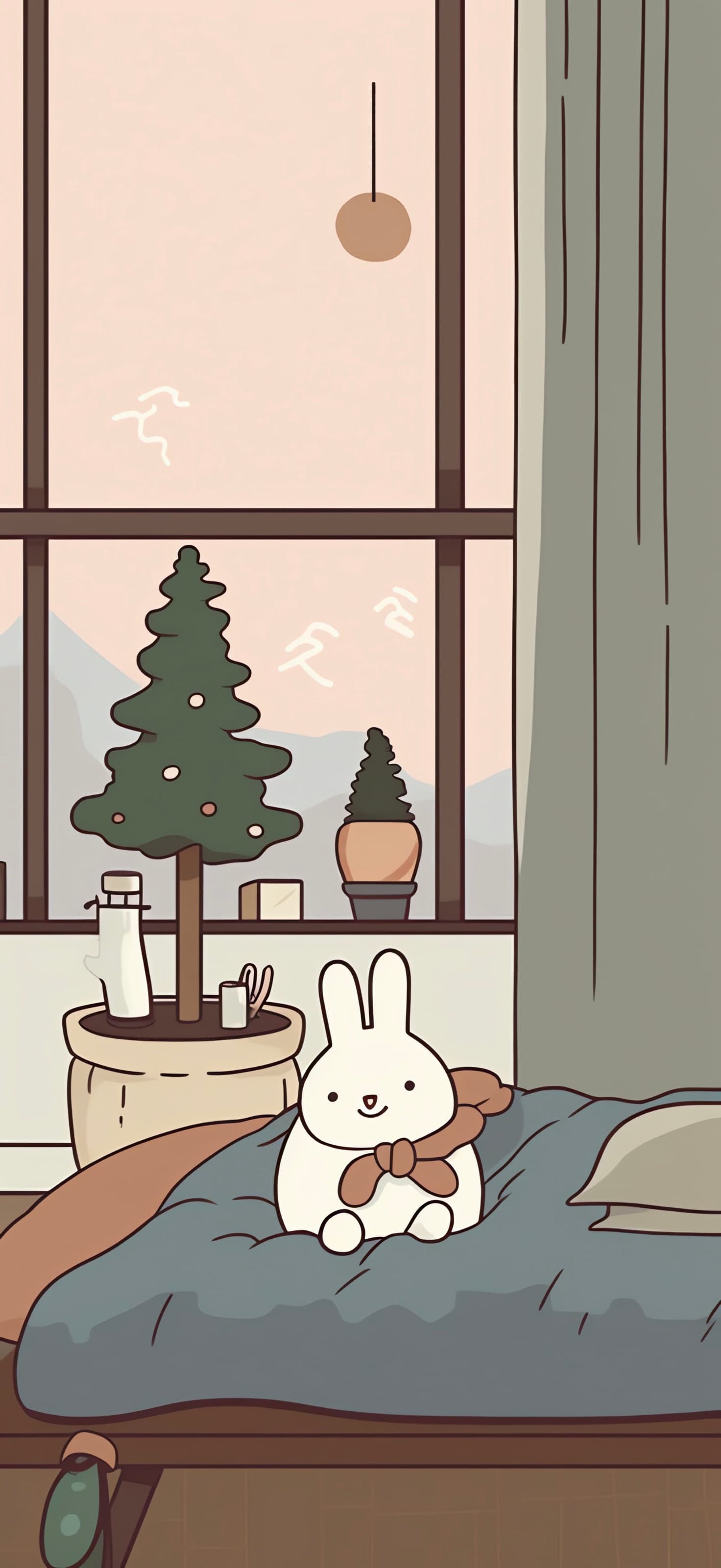 Serene Winter Rabbit - Pro phone wallpaper