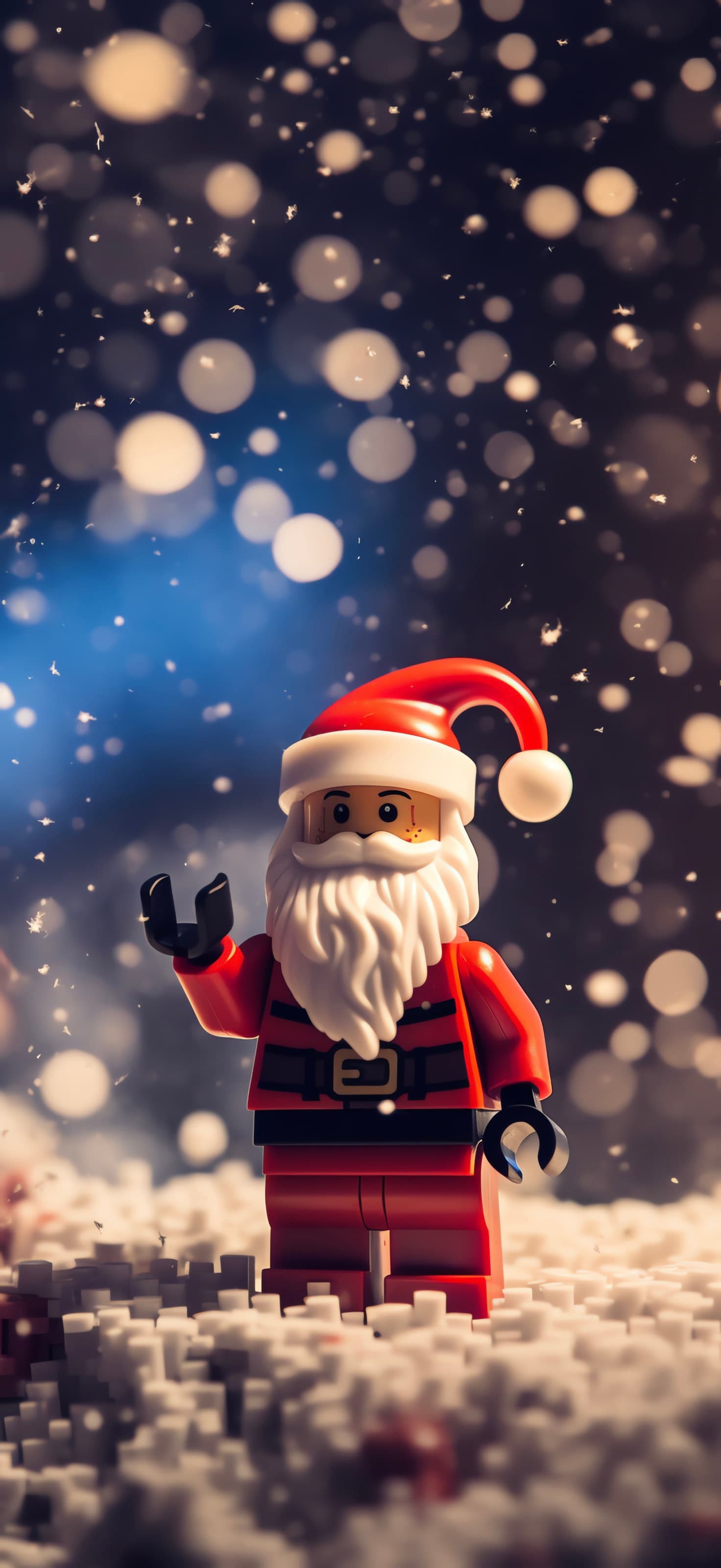 Lego Santa Snowfall - Pro phone wallpaper