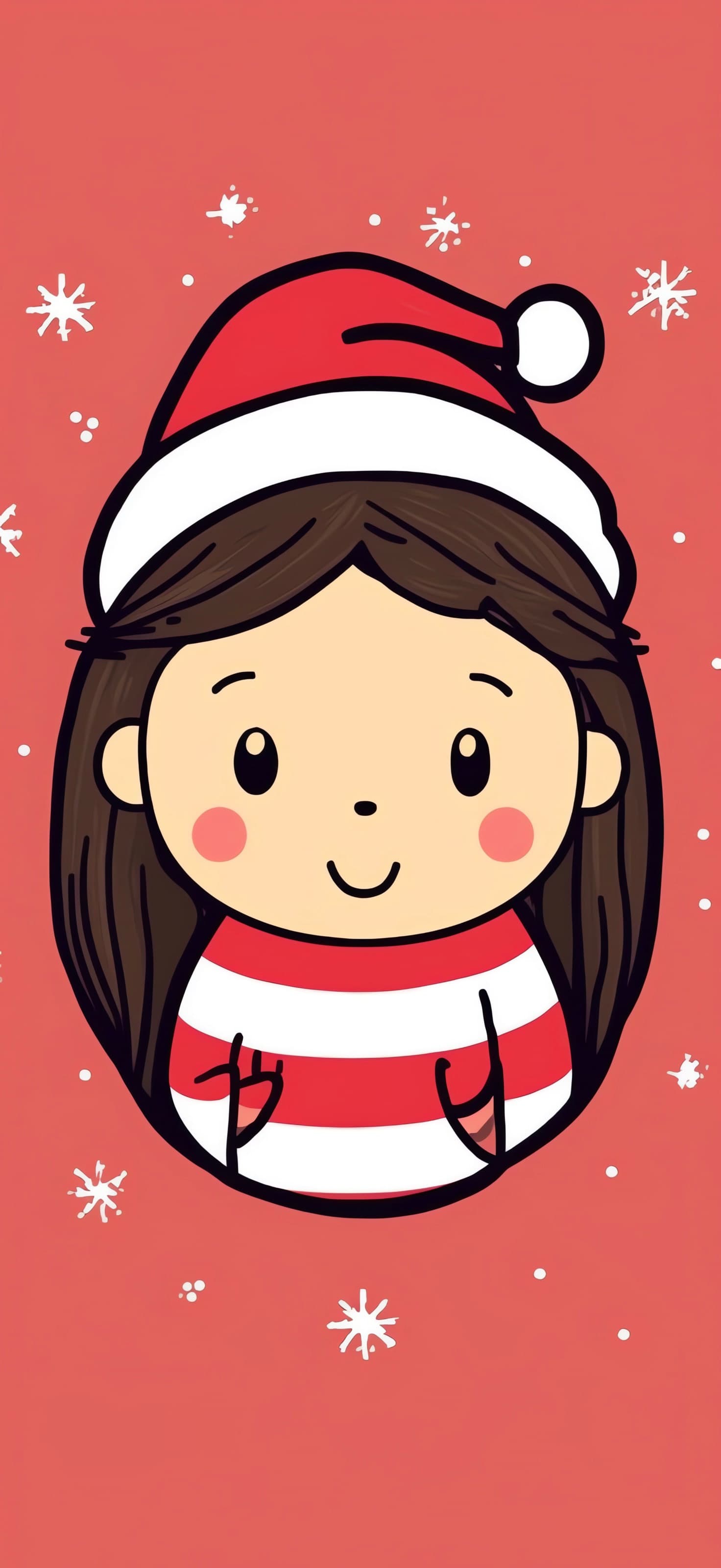 Santa Girl Snowflakes - Pro phone wallpaper