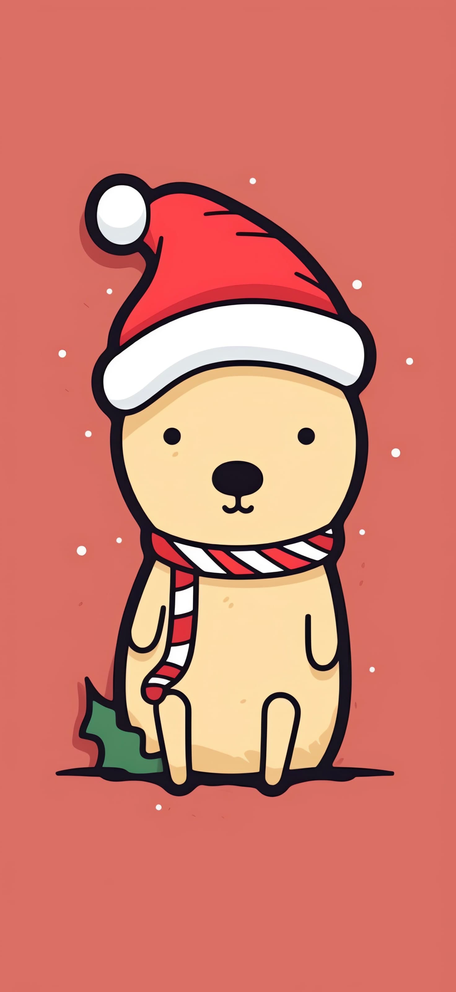 Christmas Dog Scarf - Pro phone wallpaper