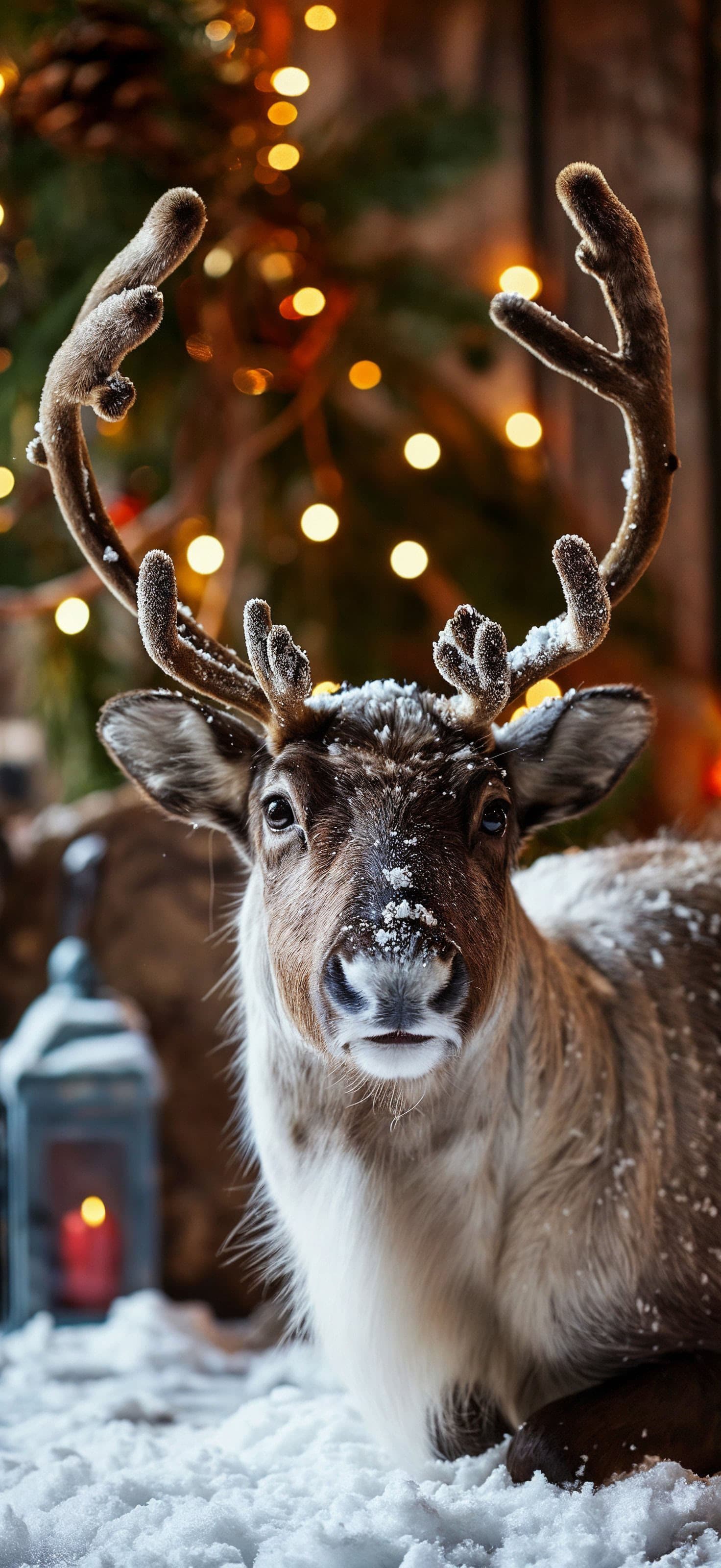 Reindeer in Snow - Pro phone wallpaper