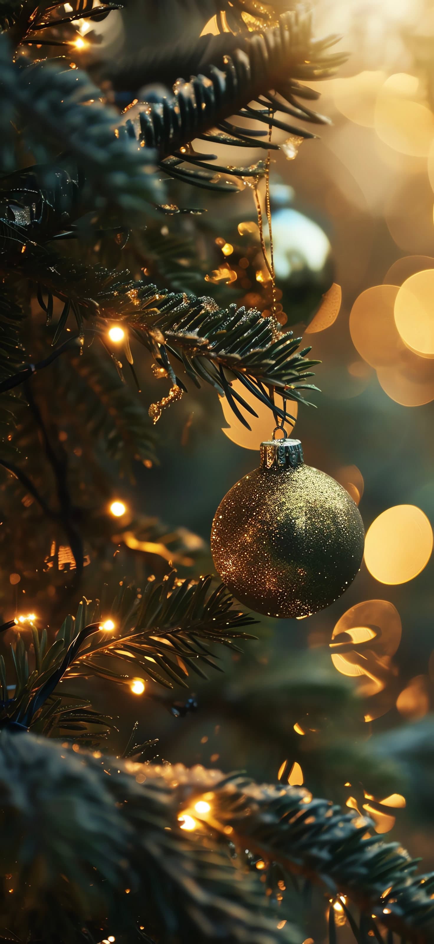 Golden Christmas Ornament - Pro phone wallpaper