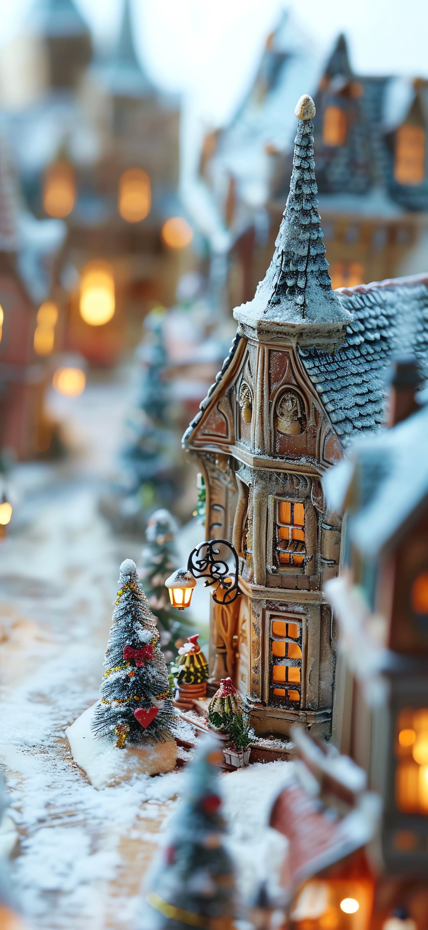 Miniature Christmas Town - Pro phone wallpaper