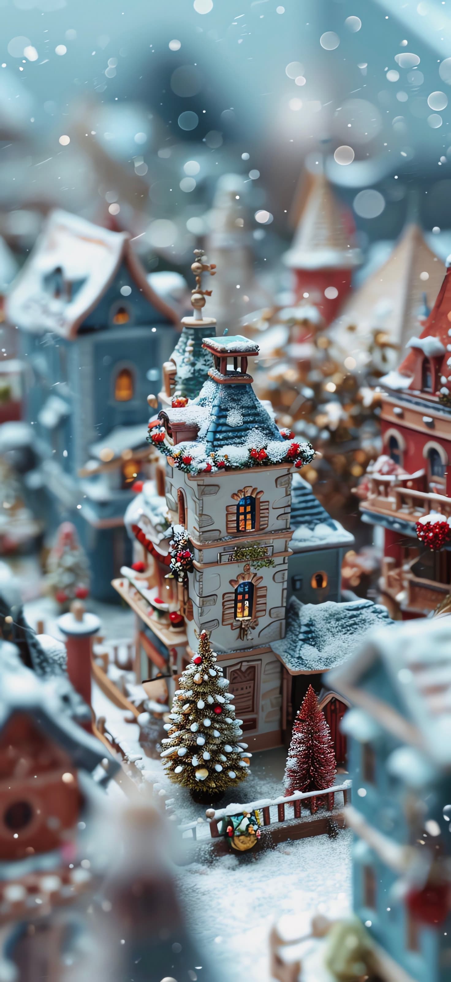 Snowy Town Detail - Pro phone wallpaper