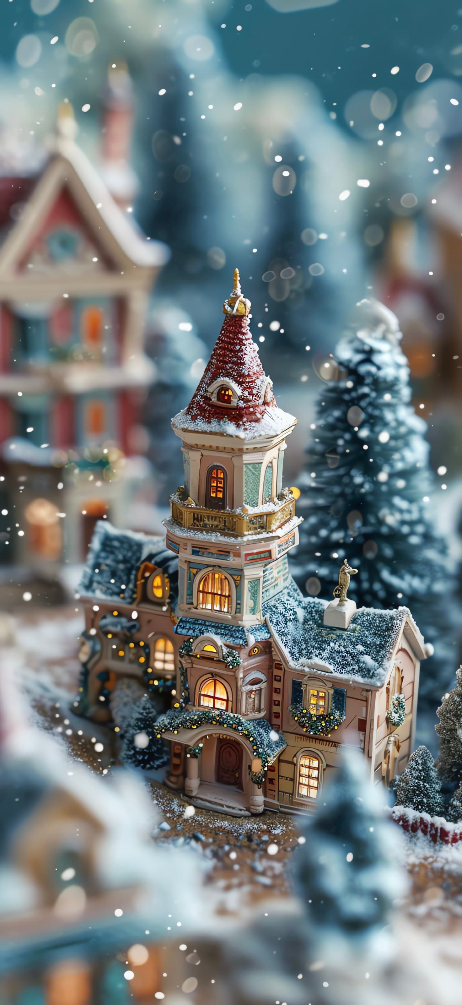 Charming Winter Village - Pro phone wallpaper