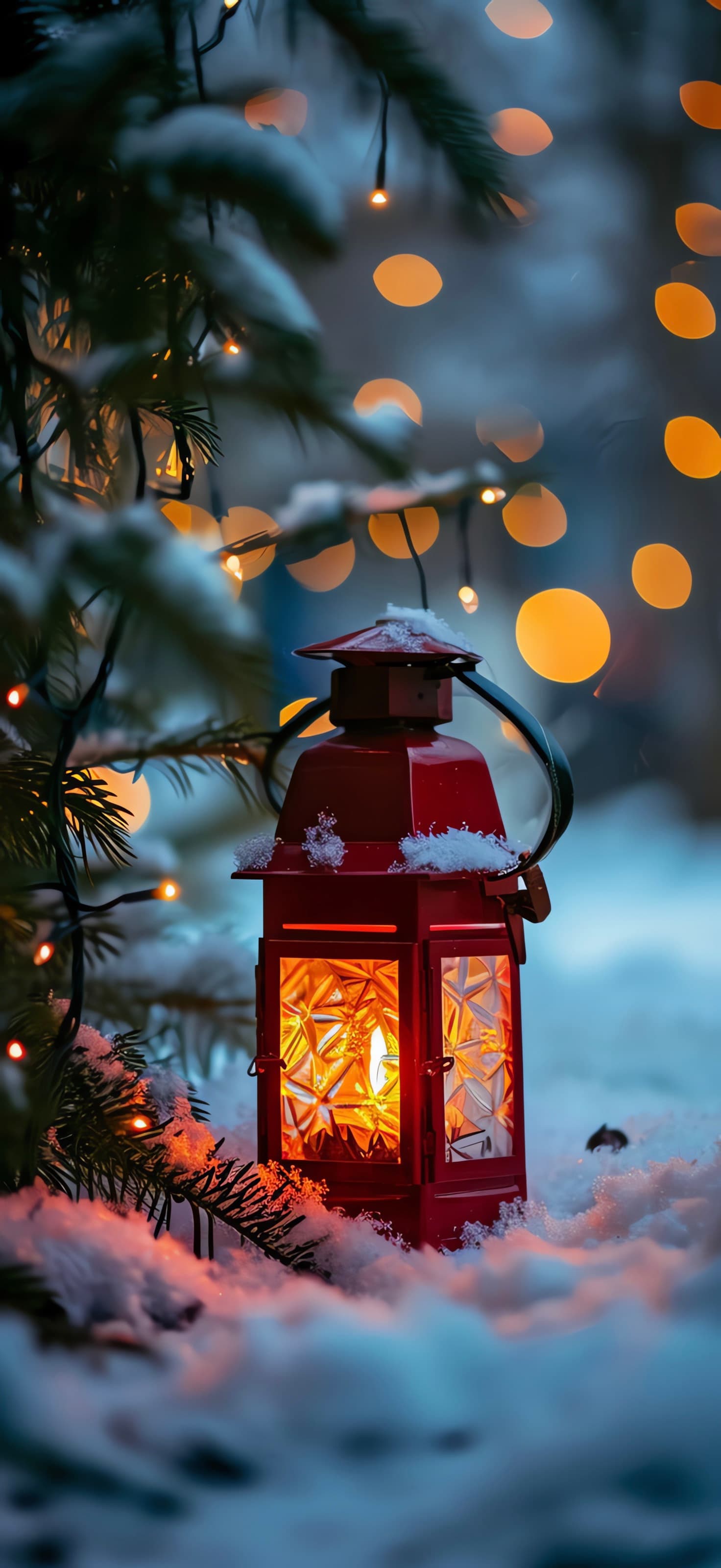 Festive Lantern Snow - Pro phone wallpaper
