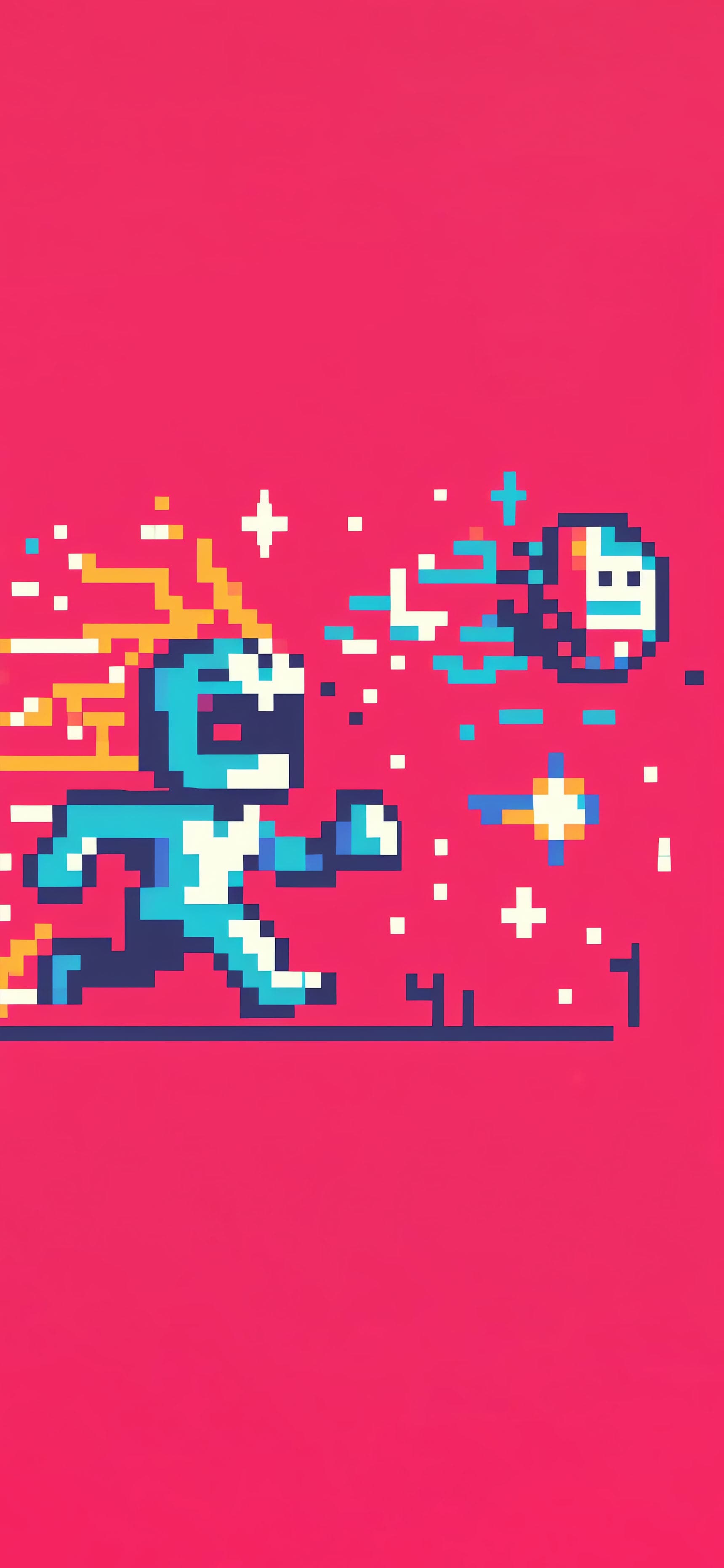 Pixelated Retro Runner - Pro phone wallpaper