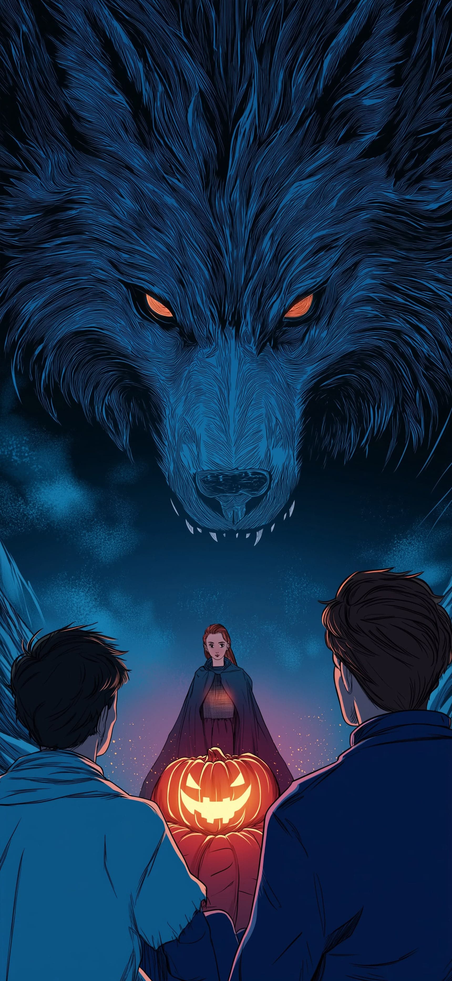 Blue Wolf Encounter - Pro phone wallpaper