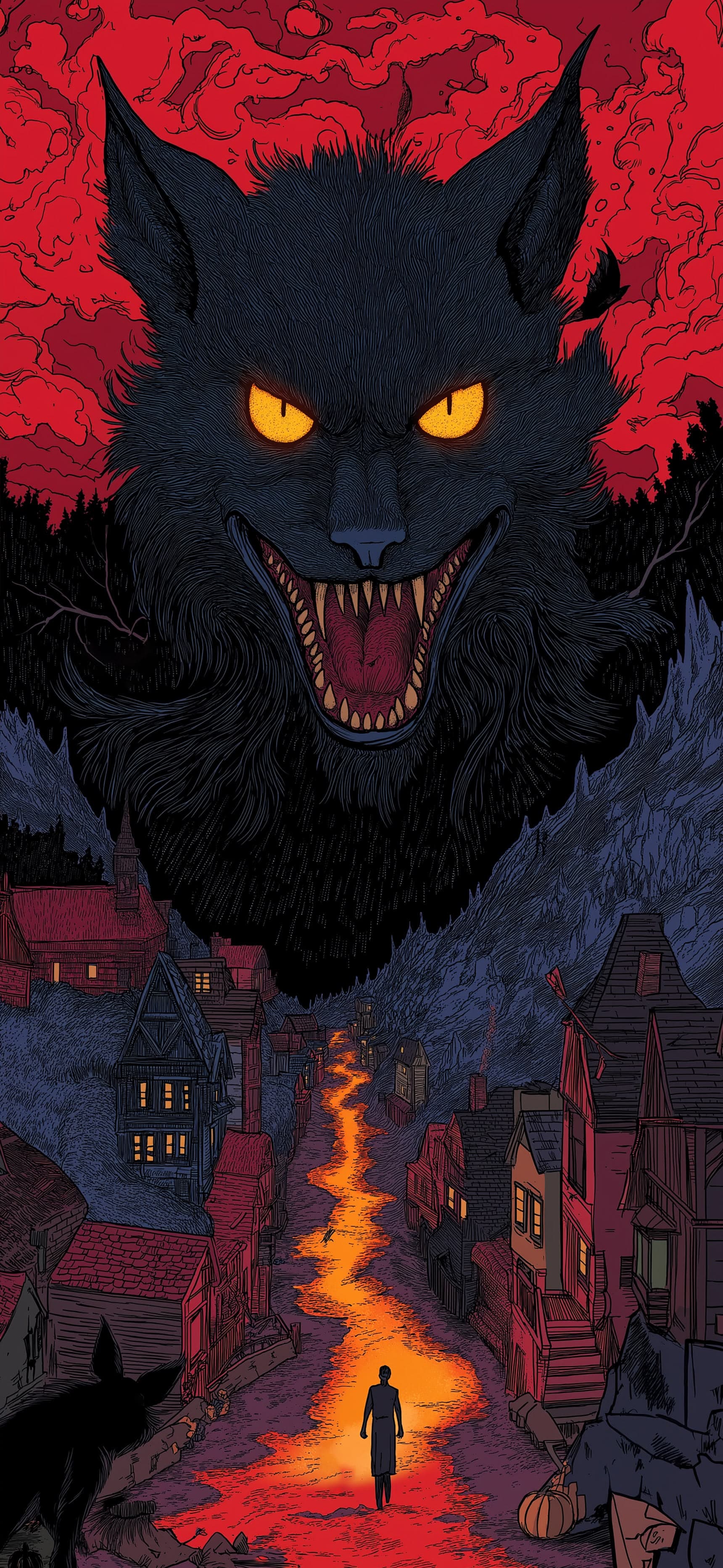 Crimson Howl - Pro phone wallpaper
