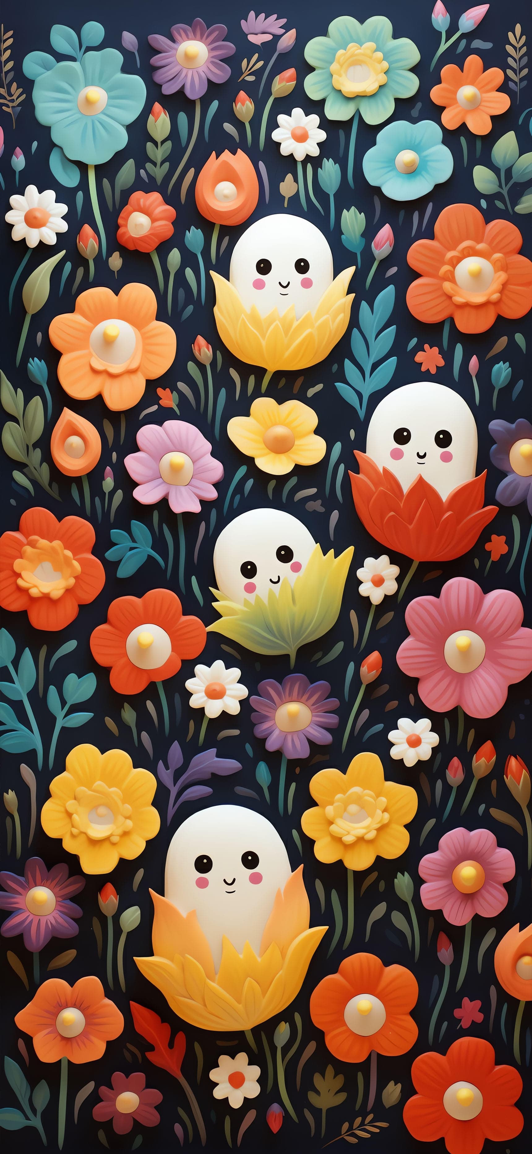 Floral Faces - Pro phone wallpaper
