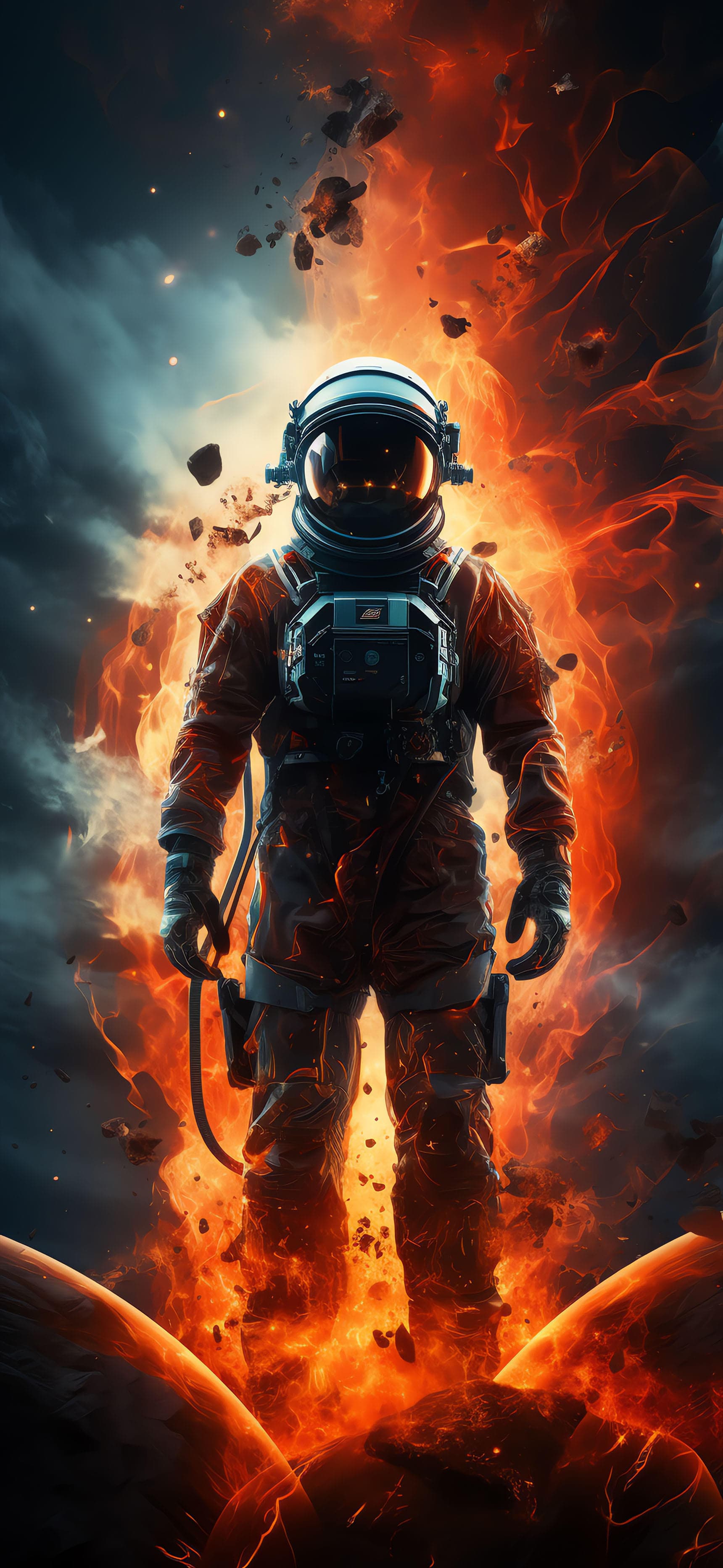 Astronaut Inferno - Pro phone wallpaper