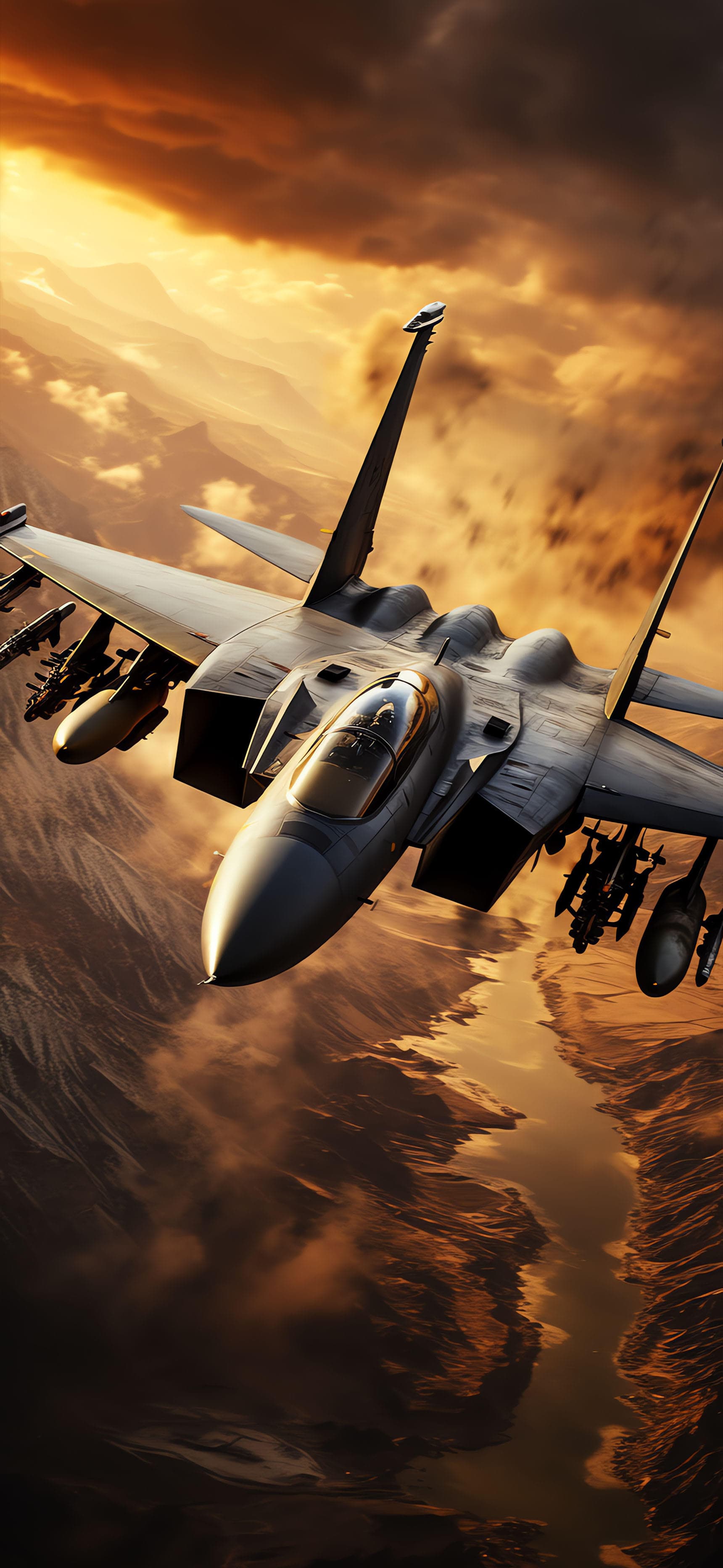 Fighter Jet Sunset - Pro phone wallpaper