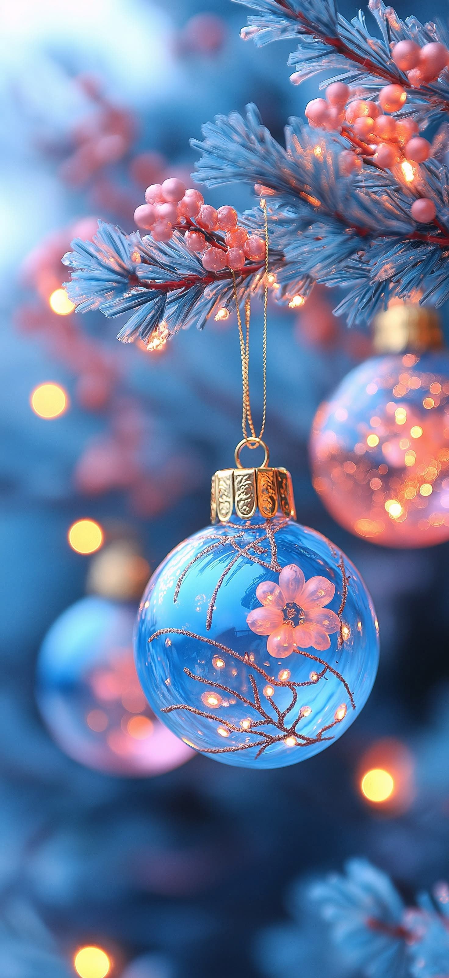 Swirl Christmas Bauble - Pro phone wallpaper