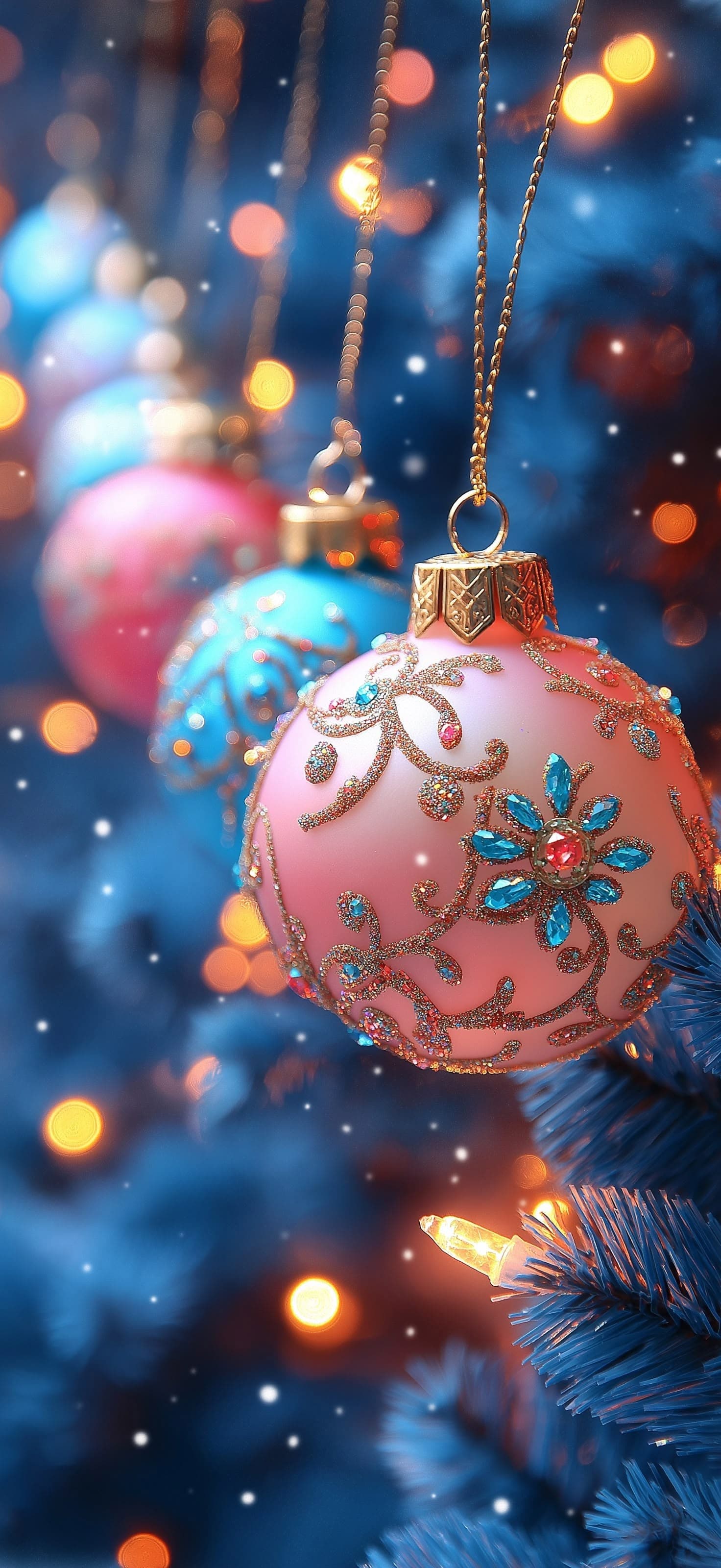 Glistening Ornament Delight - Pro phone wallpaper