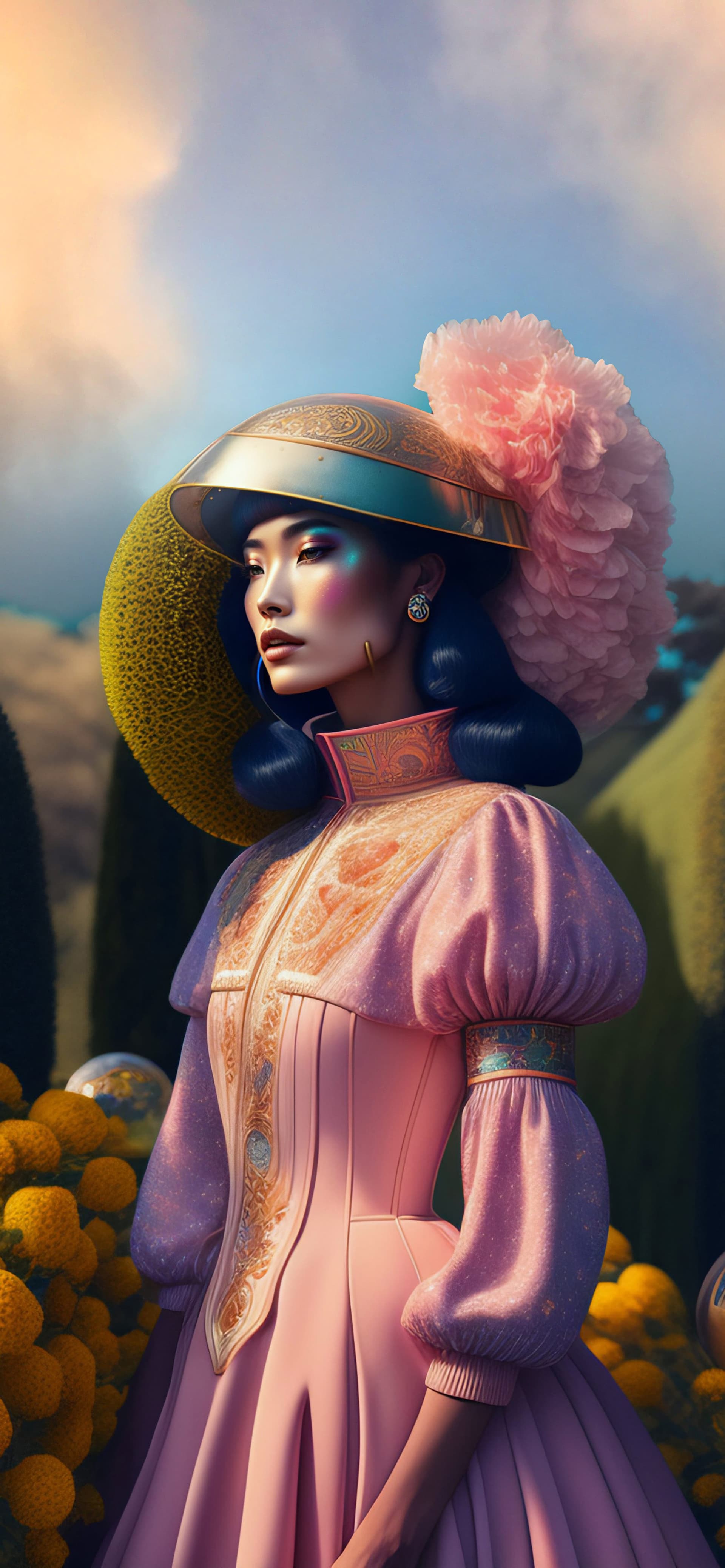 Floral Hat Gaze - Pro phone wallpaper