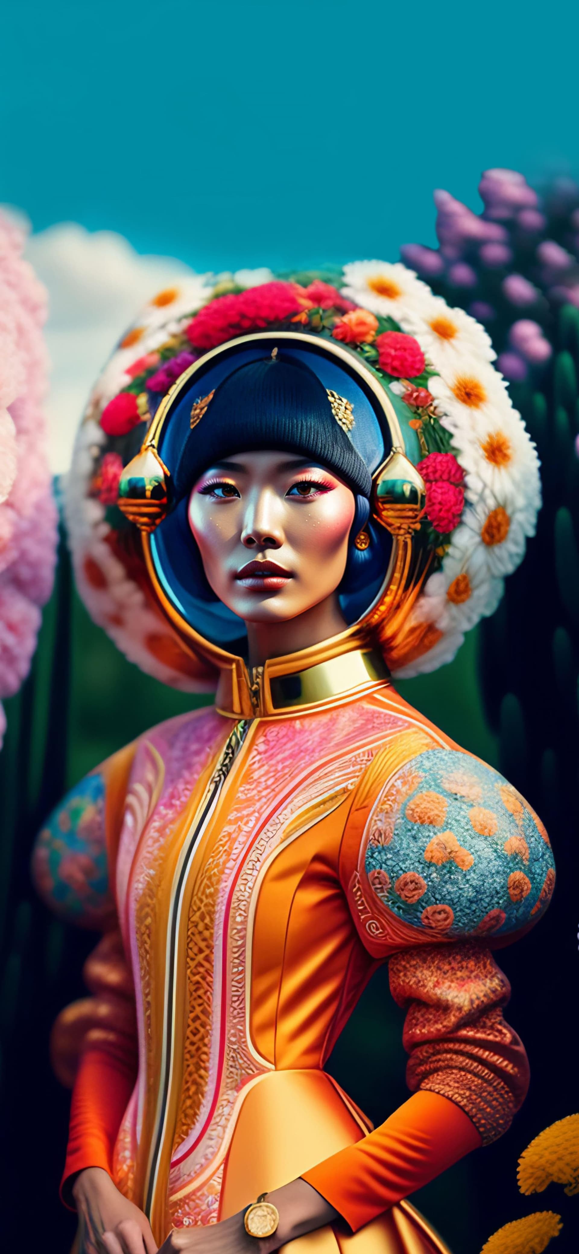 Floral Headdress Beauty - Pro phone wallpaper