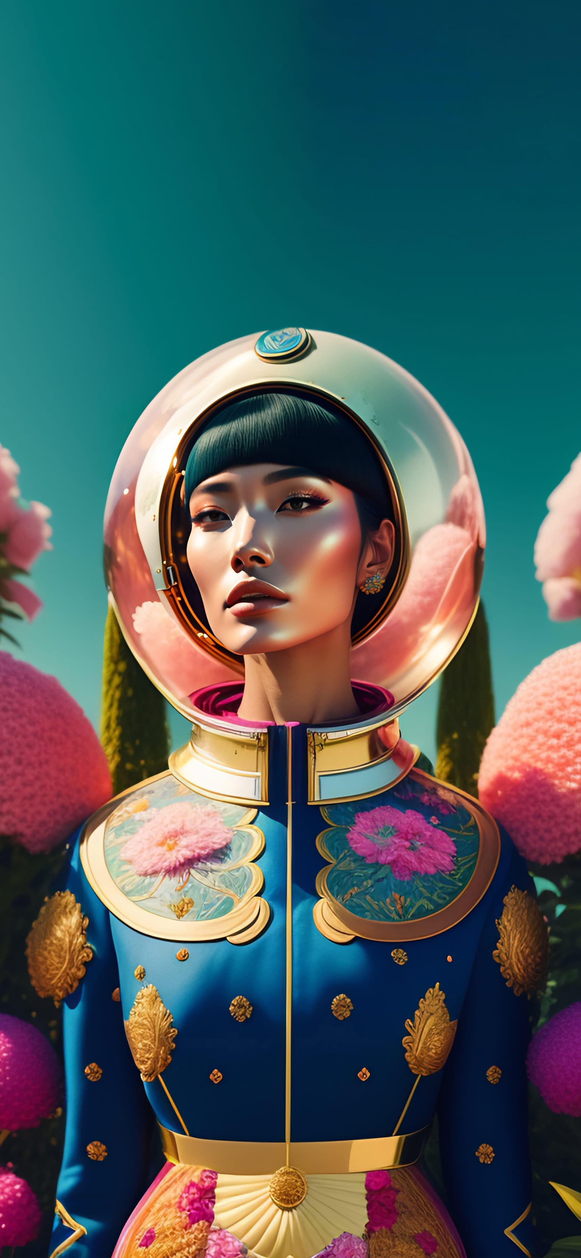 Floral Space Age - Pro phone wallpaper