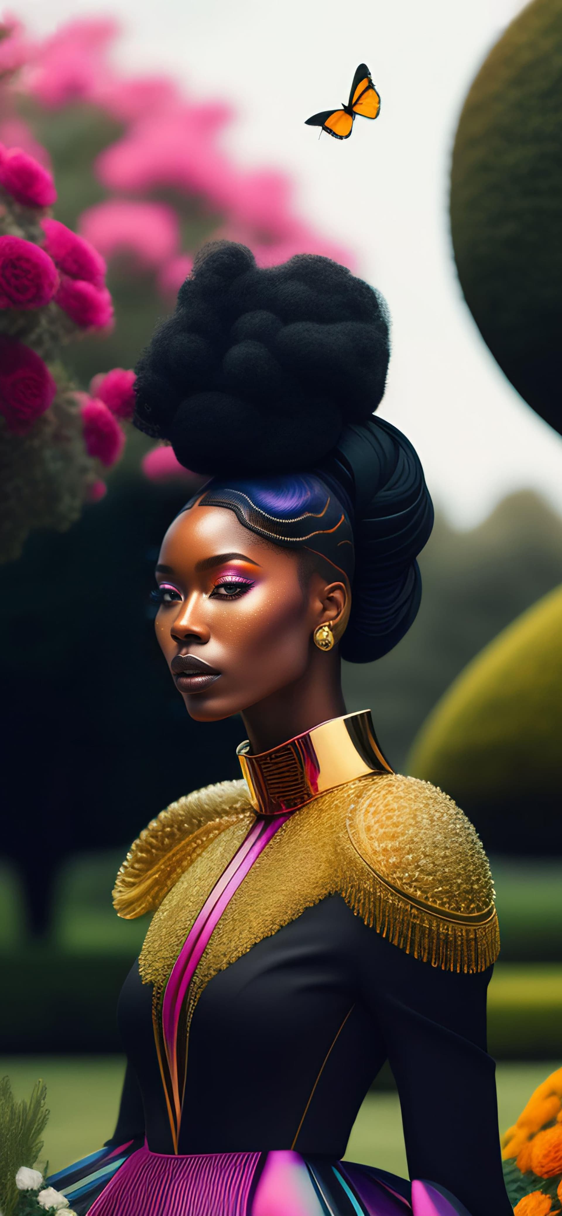 Butterfly Queen Portrait - Pro phone wallpaper