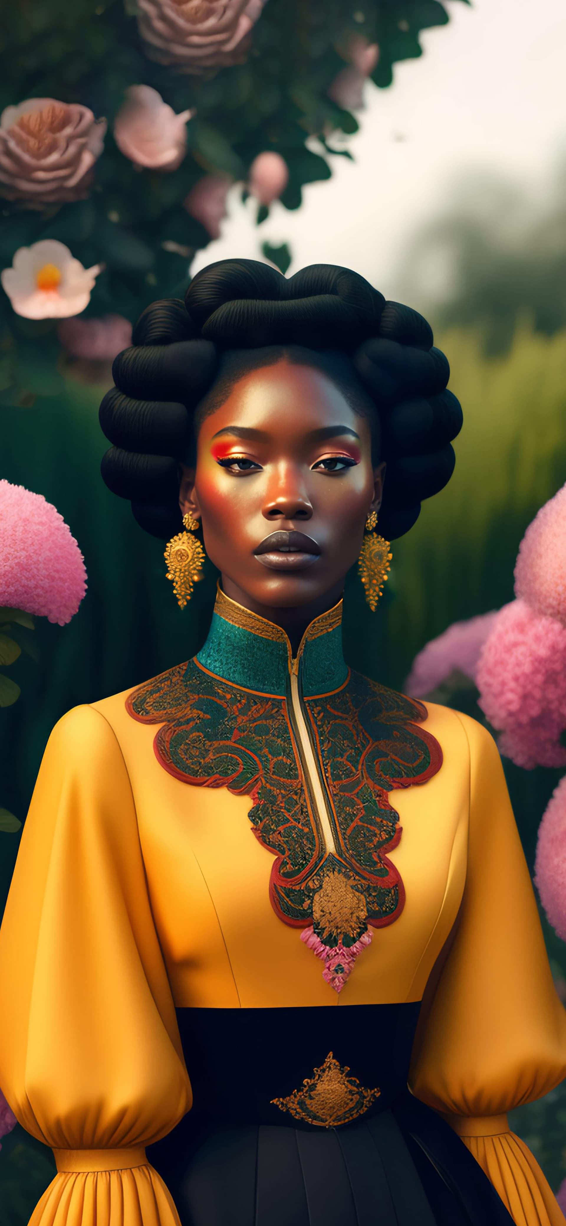 Floral Gown Beauty - Pro phone wallpaper