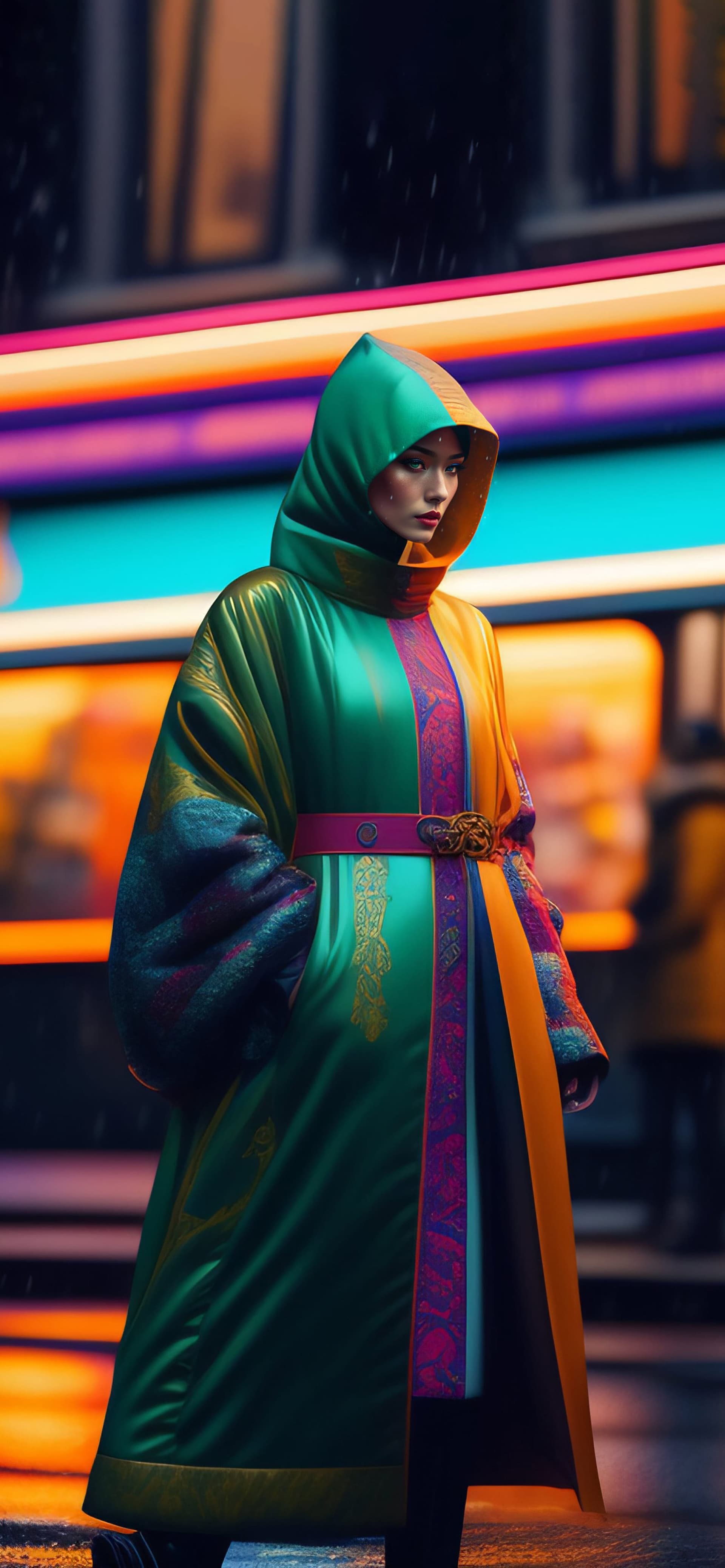 Neon Robe Wanderer - Pro phone wallpaper