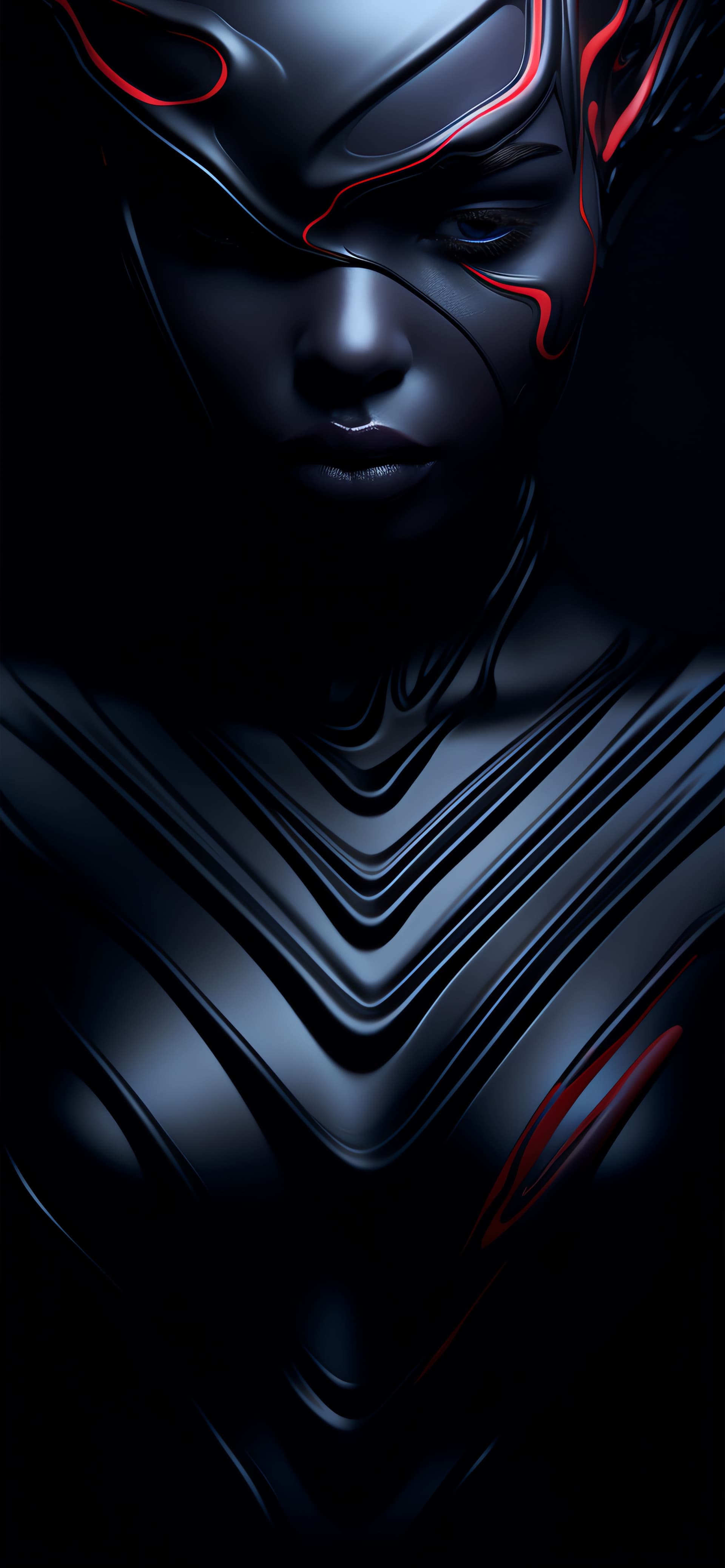 Dark Cybernetic Beauty - Pro phone wallpaper